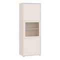 Alice Springs Narrow Display Cabinet with 3 Push-to-Open Doors in Sand