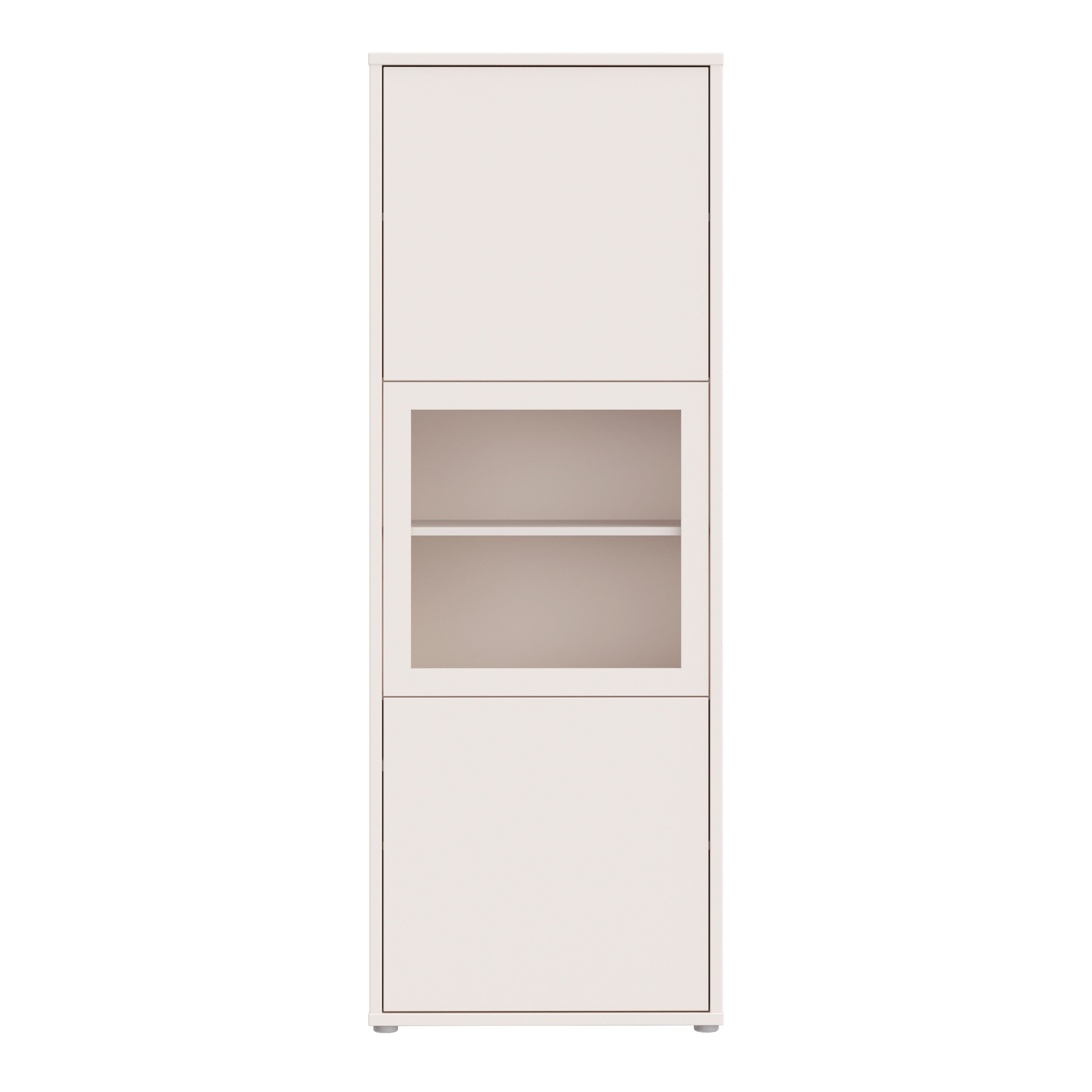Alice Springs Narrow Display Cabinet with 3 Push-to-Open Doors in Sand