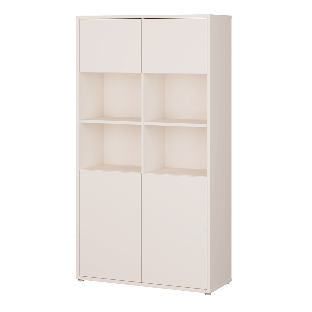 Alice Springs Wide Storage Cabinet 4 Doors Push-to-Open & 2 Central Shelves Sand