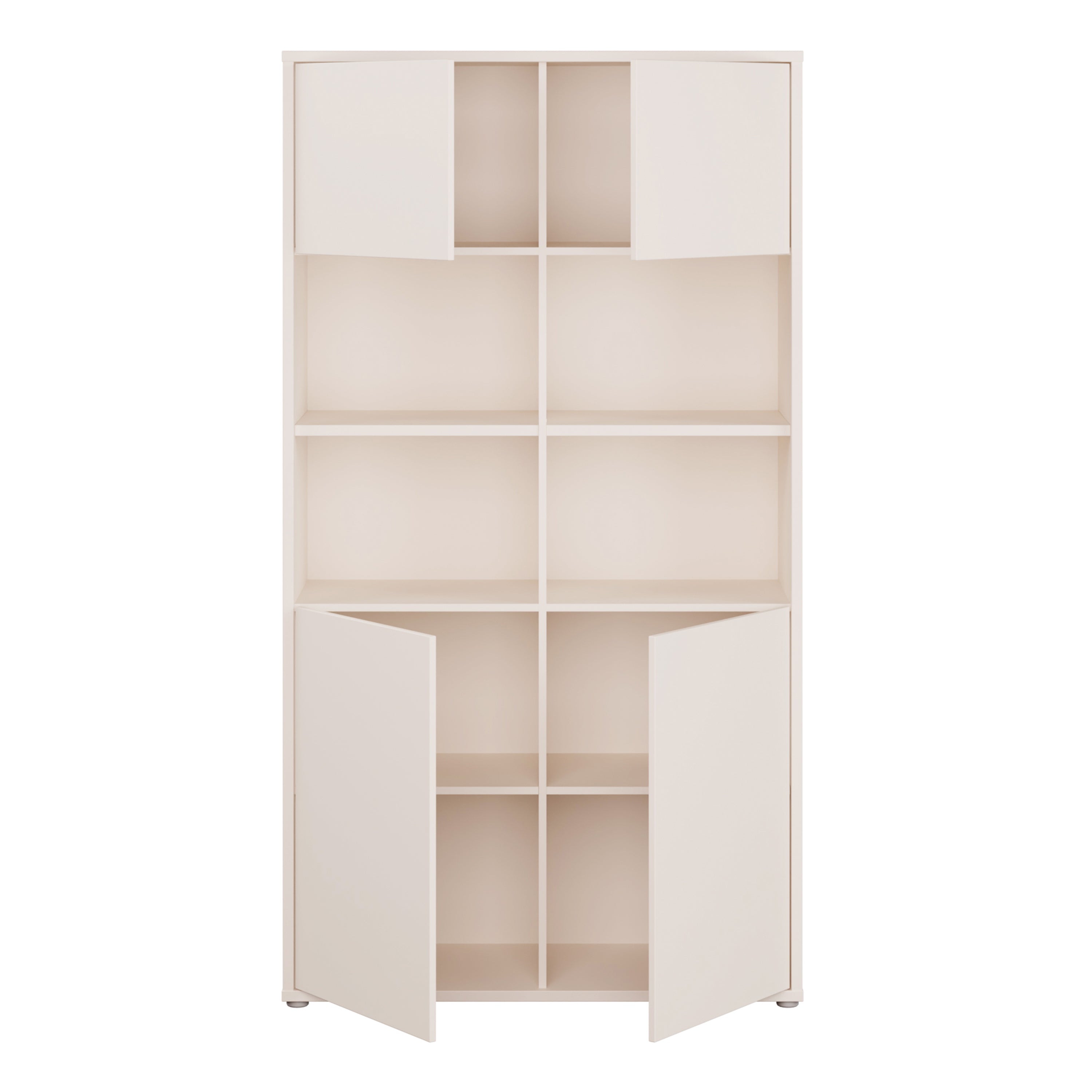 Alice Springs Wide Storage Cabinet 4 Doors Push-to-Open & 2 Central Shelves Sand