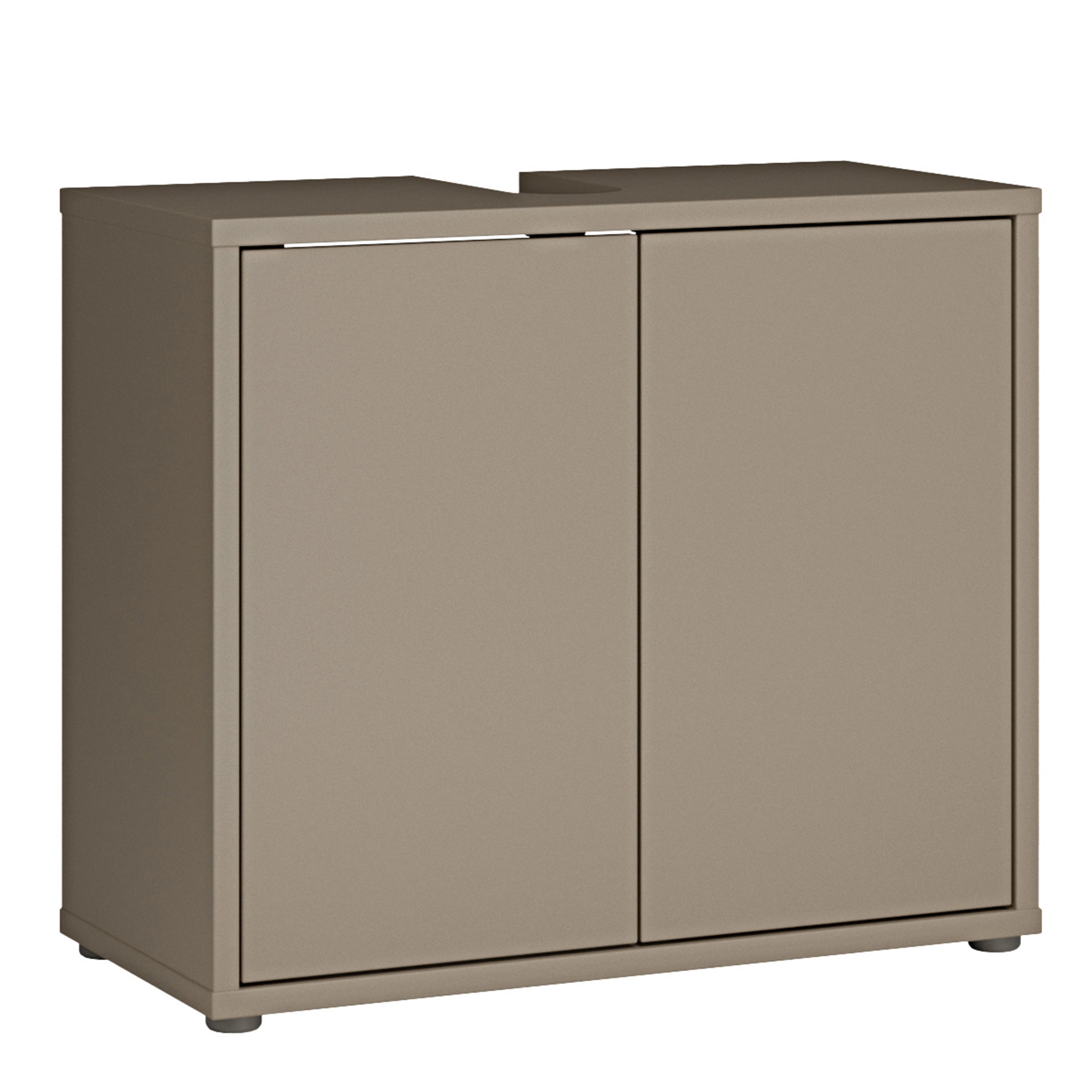 Alice Springs Under Sink Bathroom Cabinet with 2 Doors Push-to-Open in Taupe