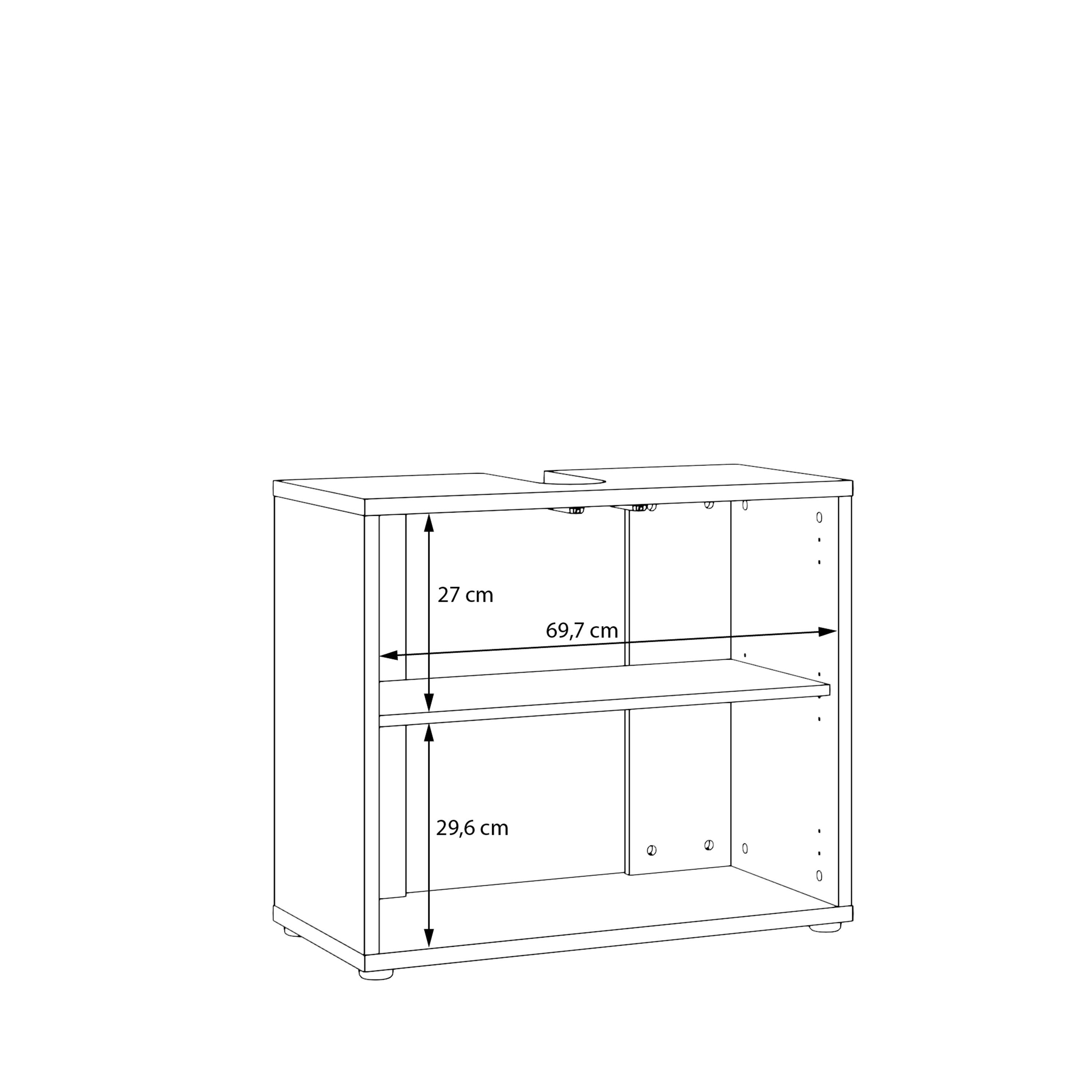 Alice Springs Under Sink Bathroom Cabinet with 2 Doors Push-to-Open in Taupe