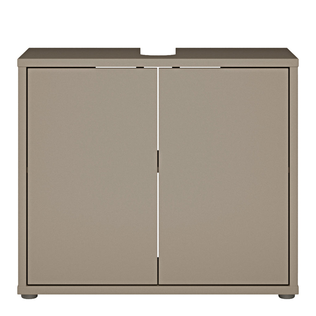 Alice Springs Under Sink Bathroom Cabinet with 2 Doors Push-to-Open in Taupe