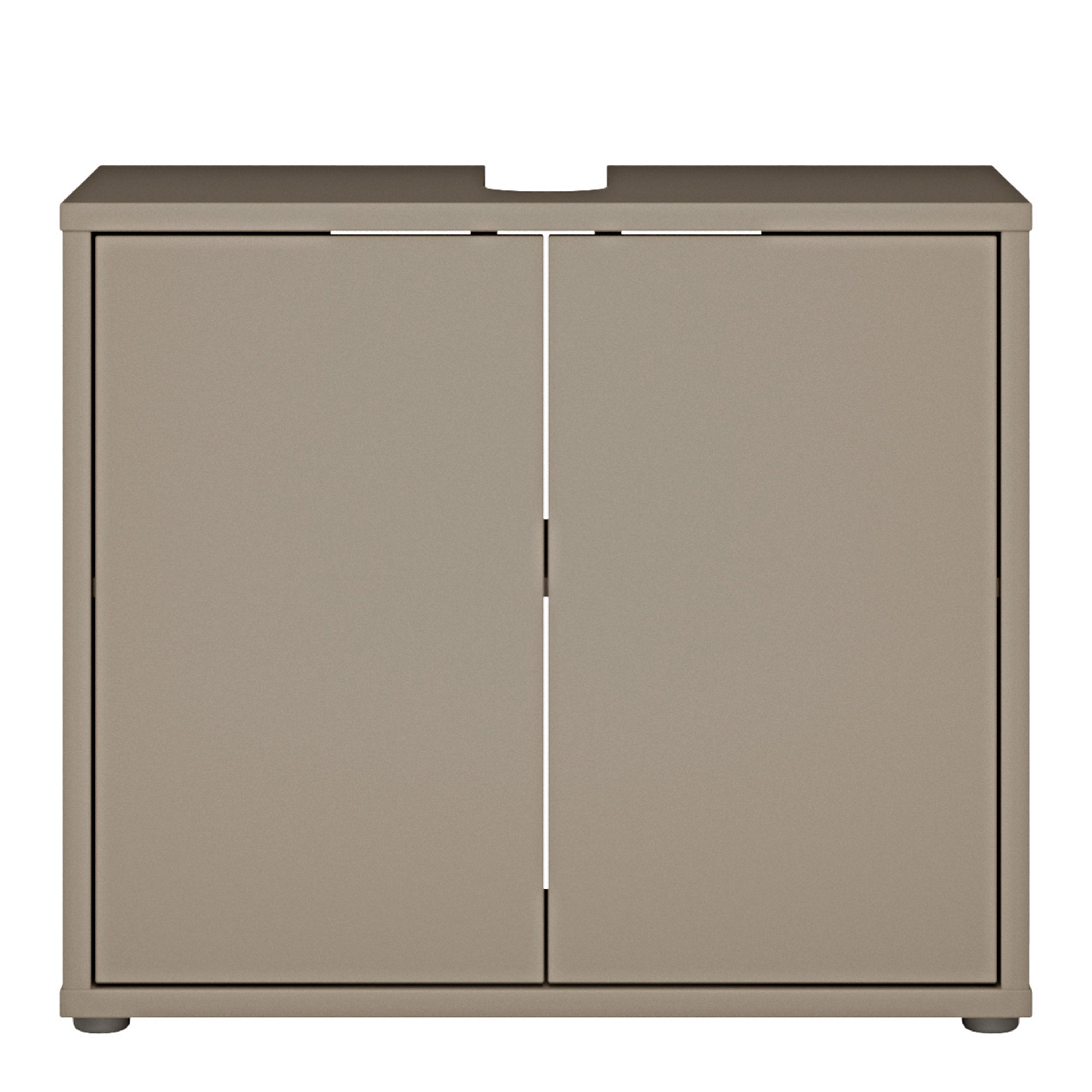 Alice Springs Under Sink Bathroom Cabinet with 2 Doors Push-to-Open in Taupe