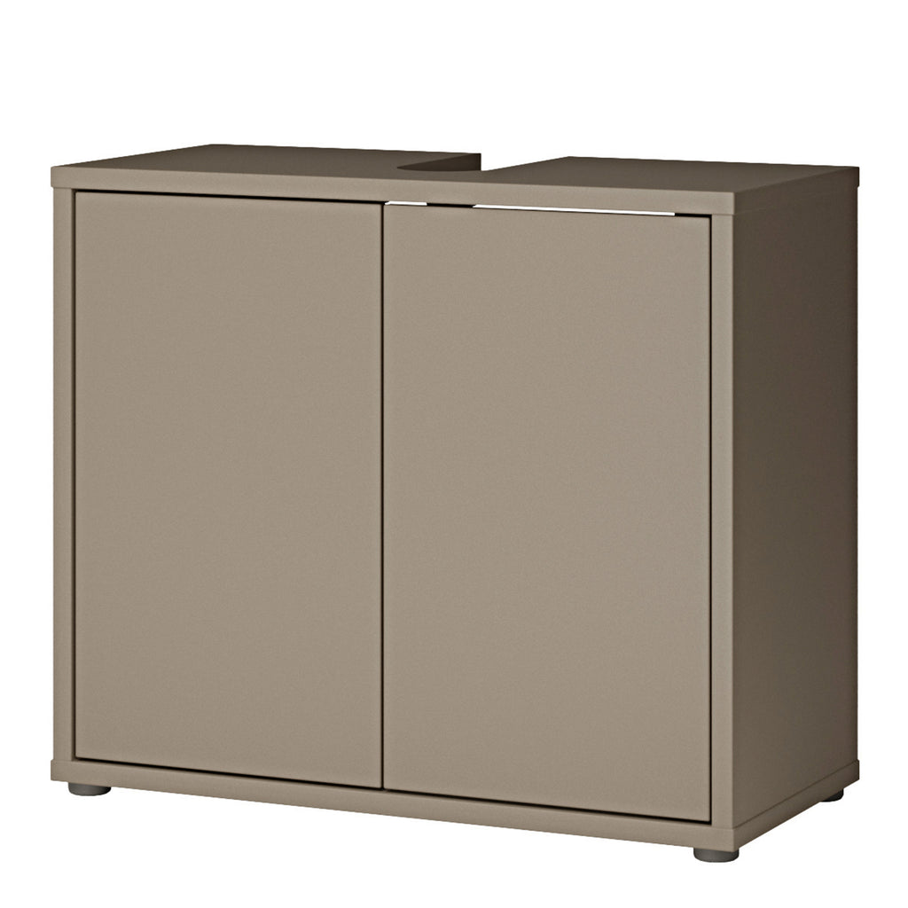 Alice Springs Under Sink Bathroom Cabinet with 2 Doors Push-to-Open in Taupe