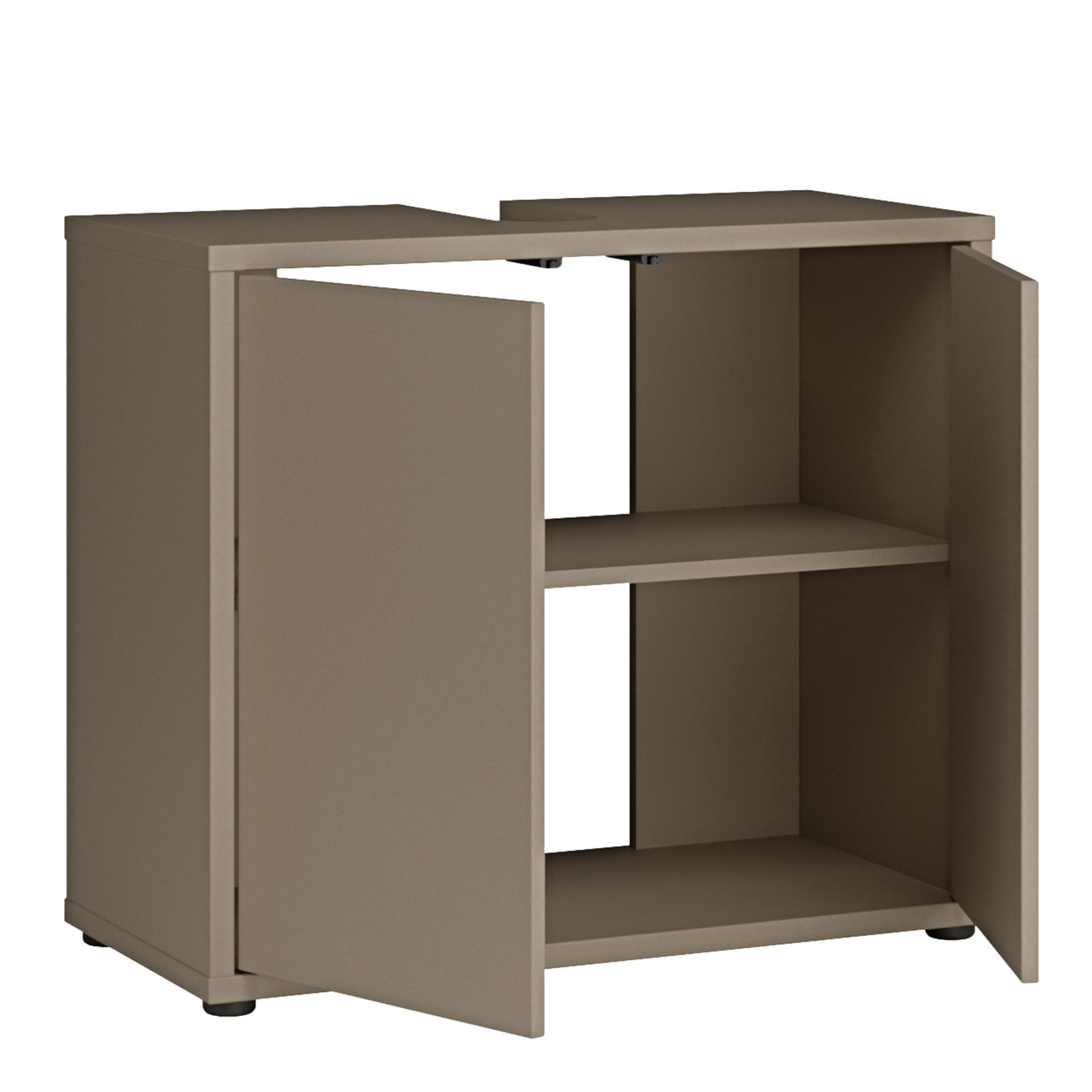 Alice Springs Under Sink Bathroom Cabinet with 2 Doors Push-to-Open in Taupe