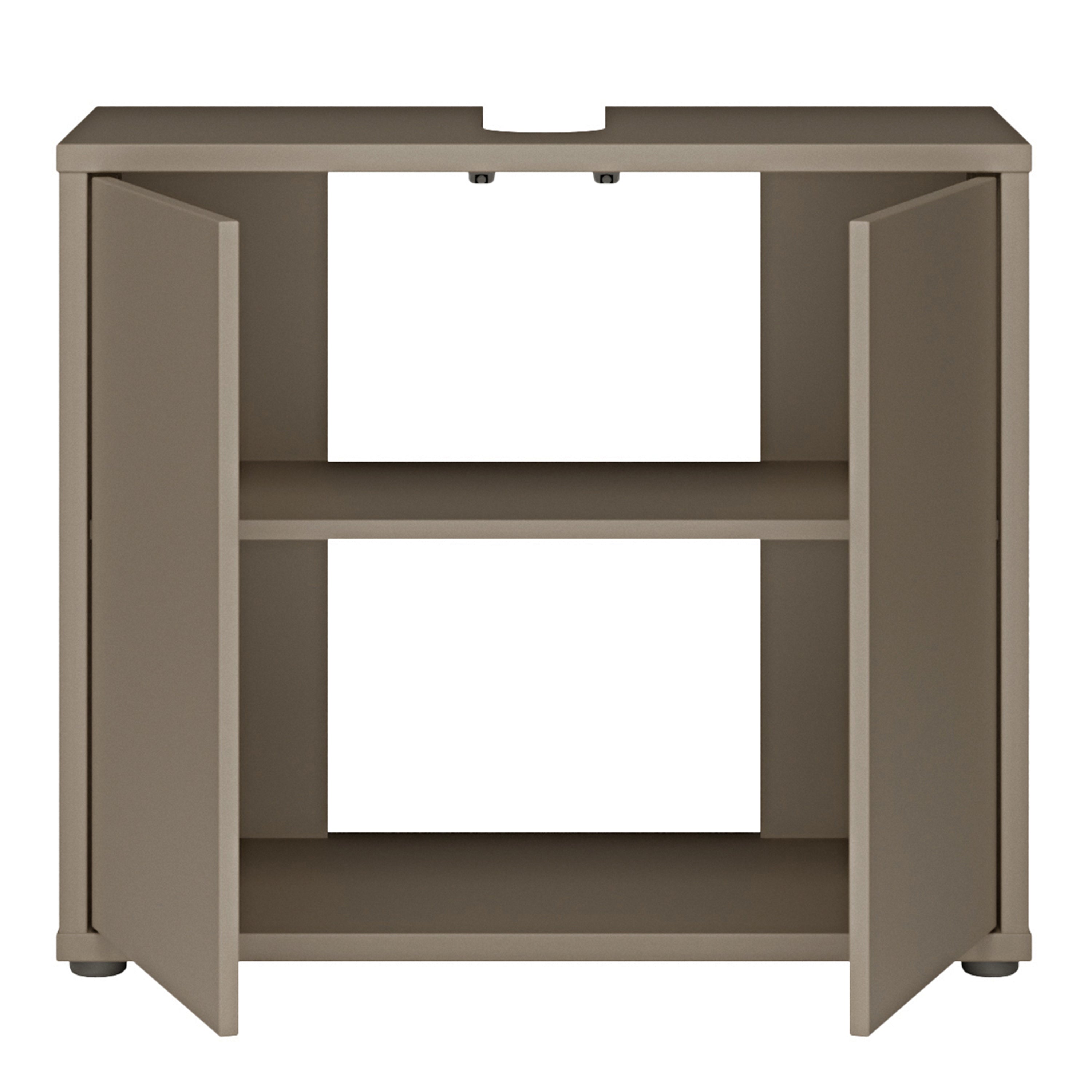 Alice Springs Under Sink Bathroom Cabinet with 2 Doors Push-to-Open in Taupe