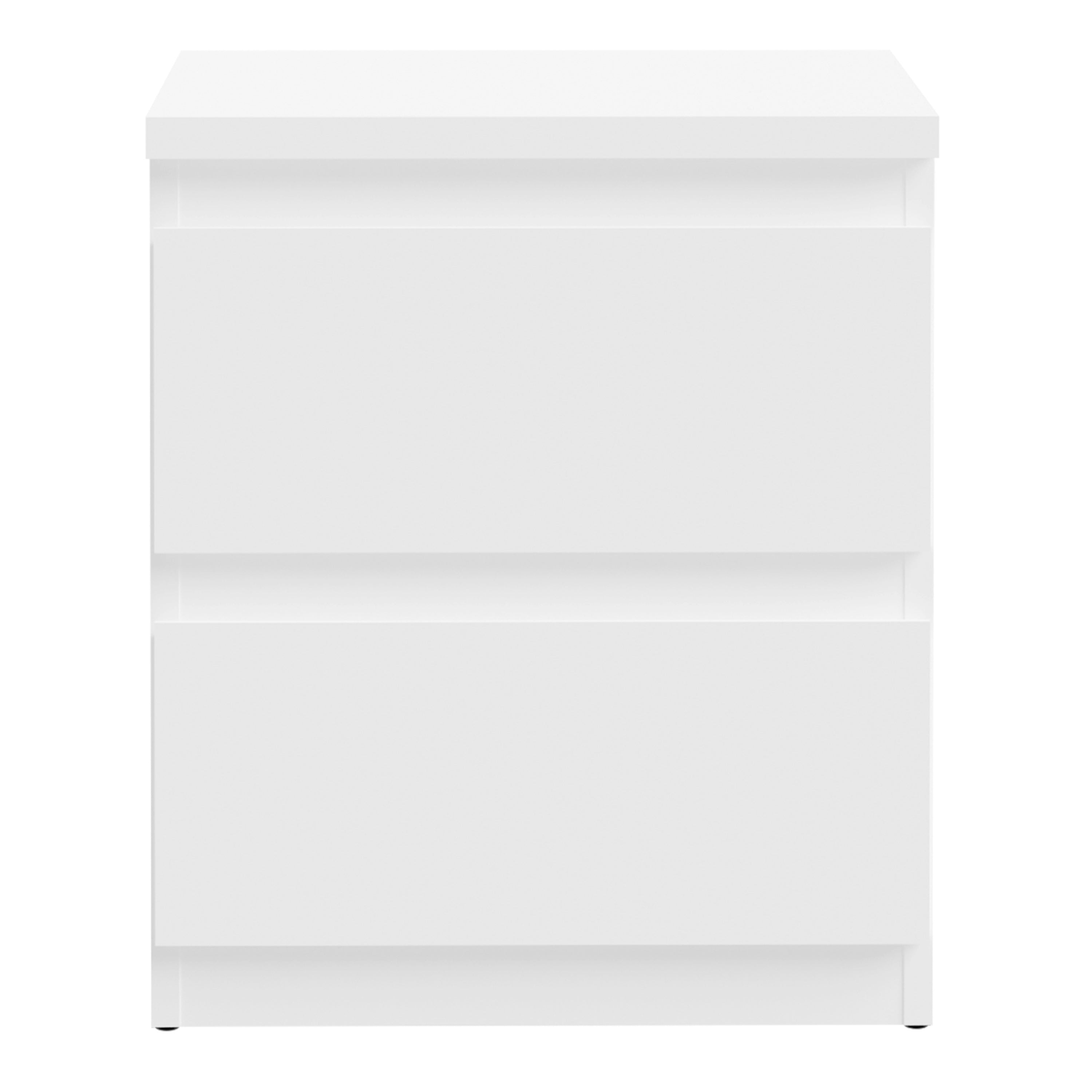 Edmore 2 Drawer Bedside Table in White