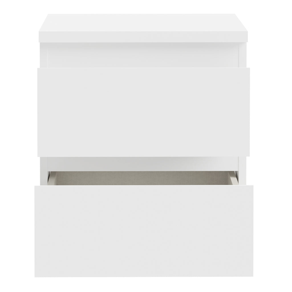 Edmore 2 Drawer Bedside Table in White