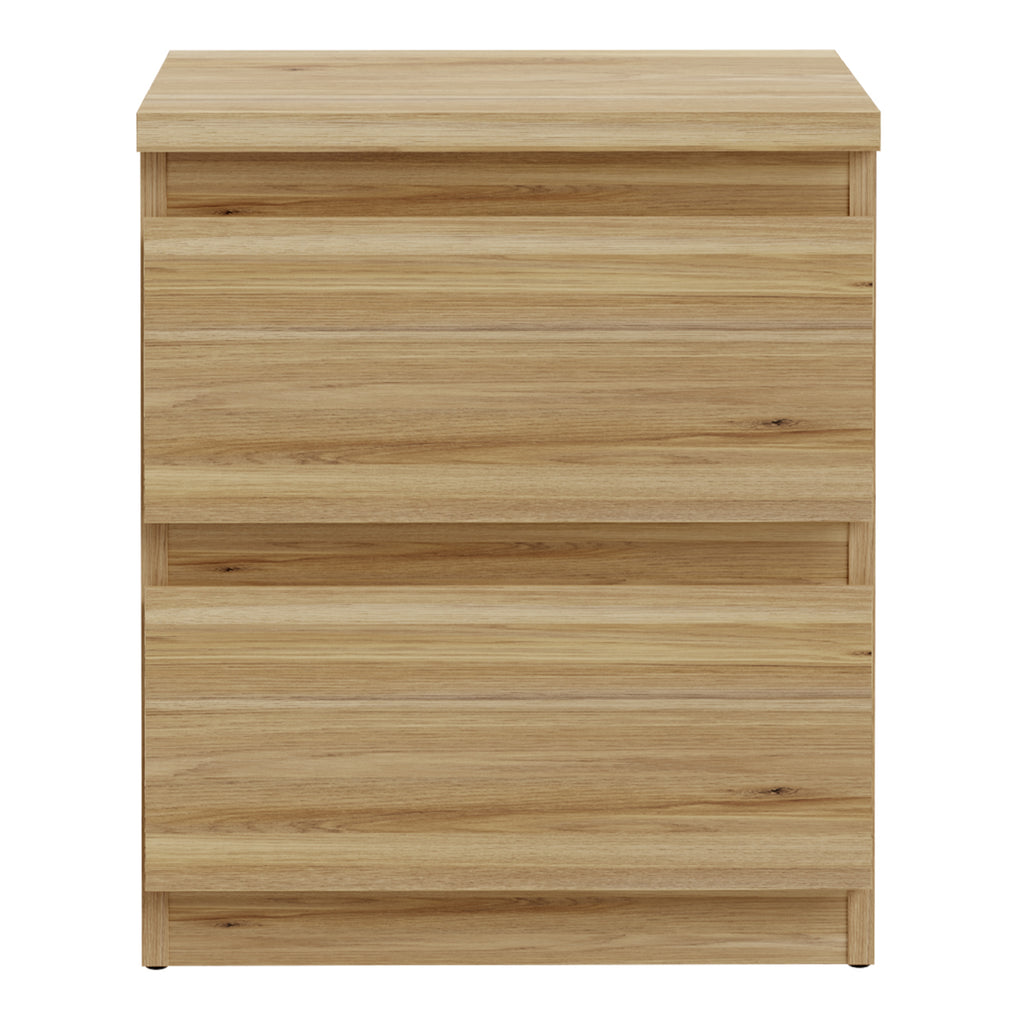 Edmore 3 Drawer Bedside Table in Mauvella Oak