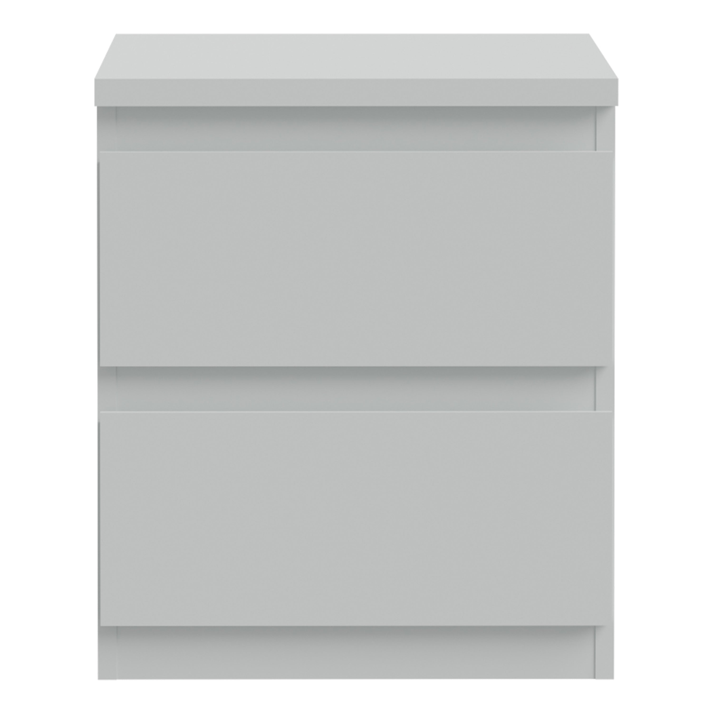 Edmore 2 Drawer Bedside Table in Light Grey