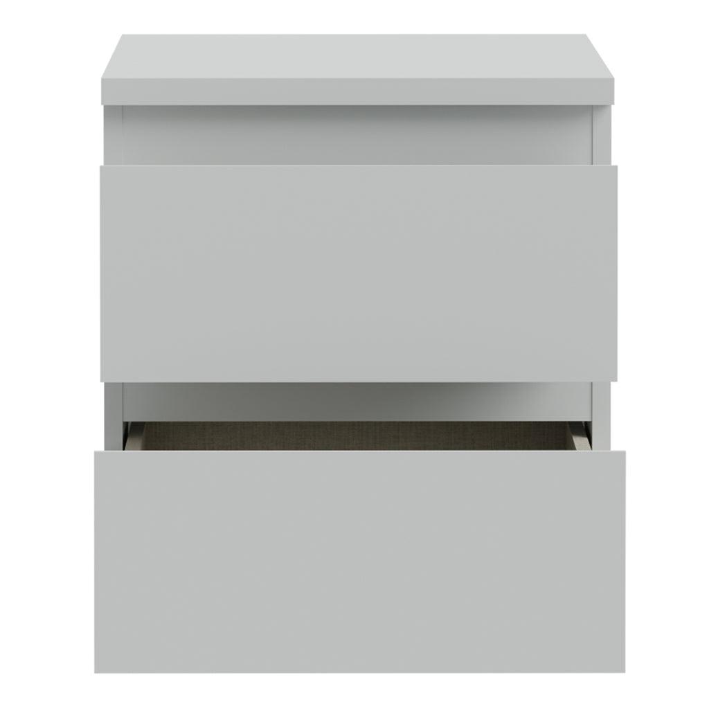 Edmore 2 Drawer Bedside Table in Light Grey