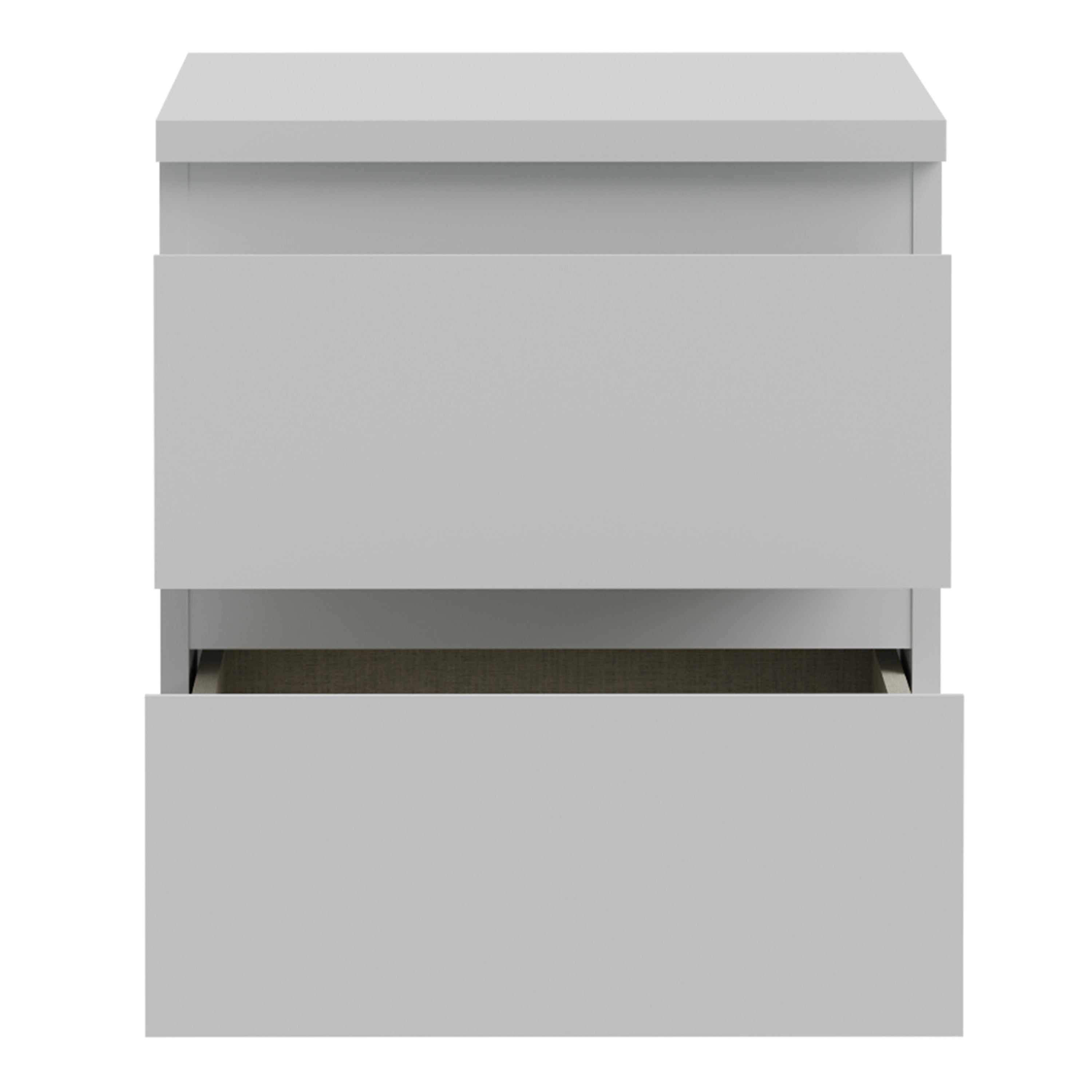 Edmore 2 Drawer Bedside Table in Light Grey