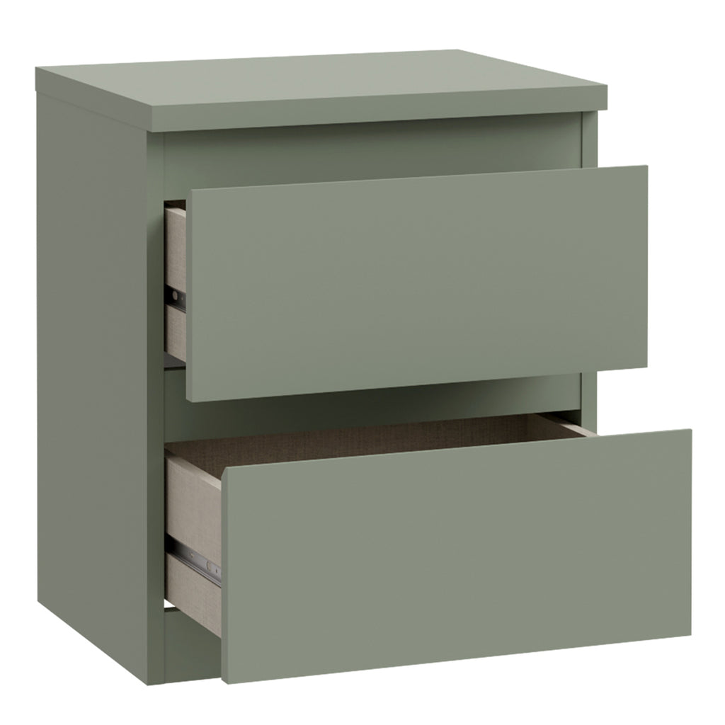 Edmore 2 Drawer Bedside Table in Sage Green