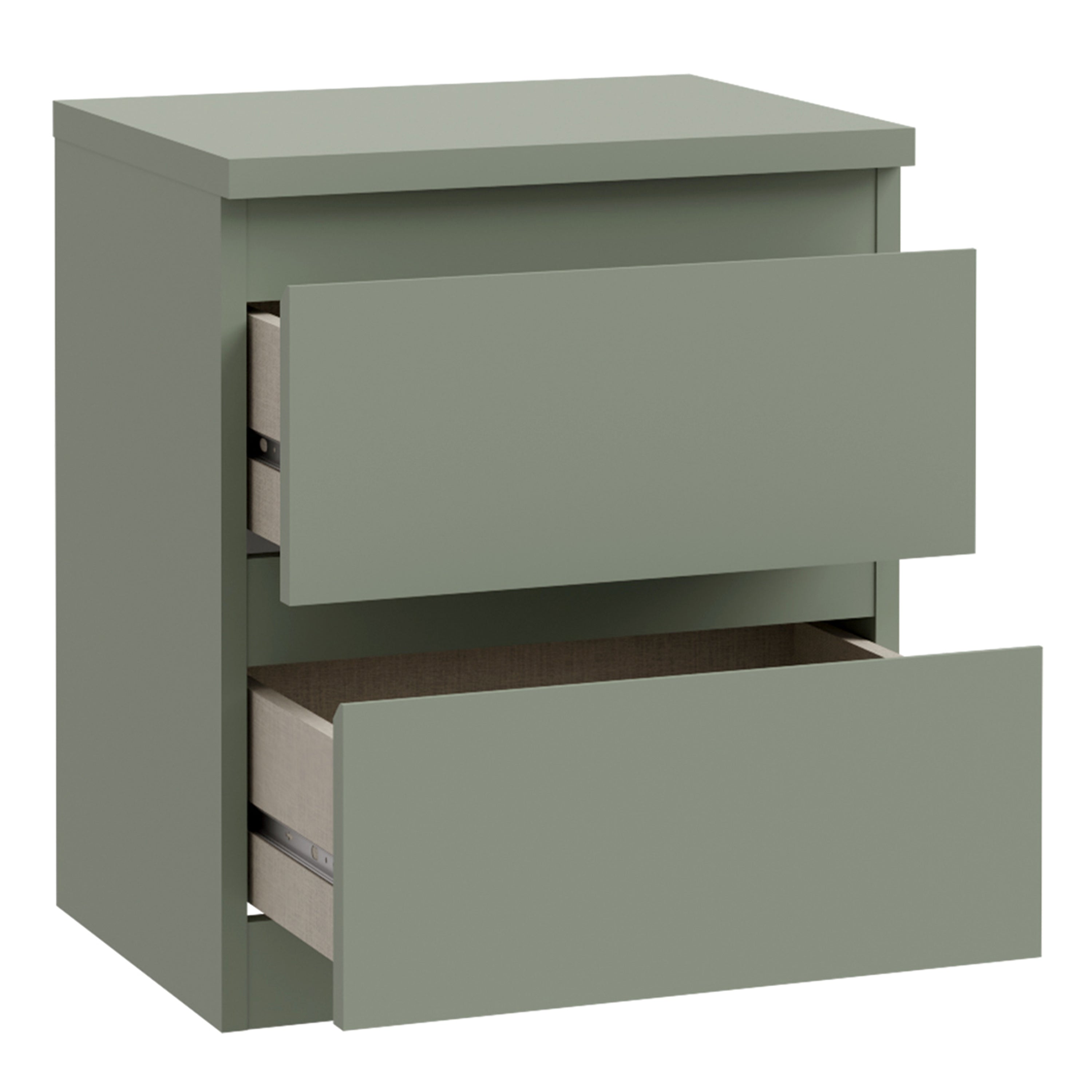 Edmore 2 Drawer Bedside Table in Sage Green