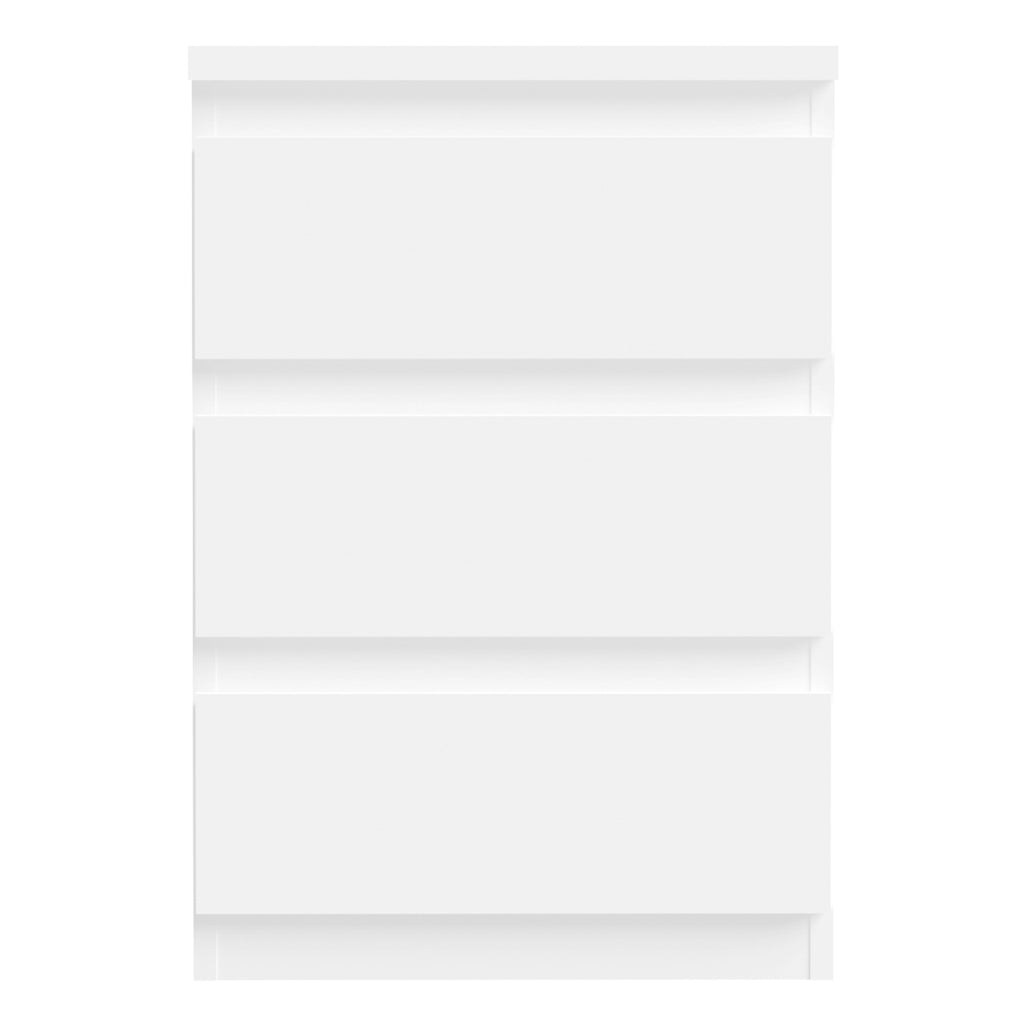 Edmore 3 Drawer Bedside Chest in White