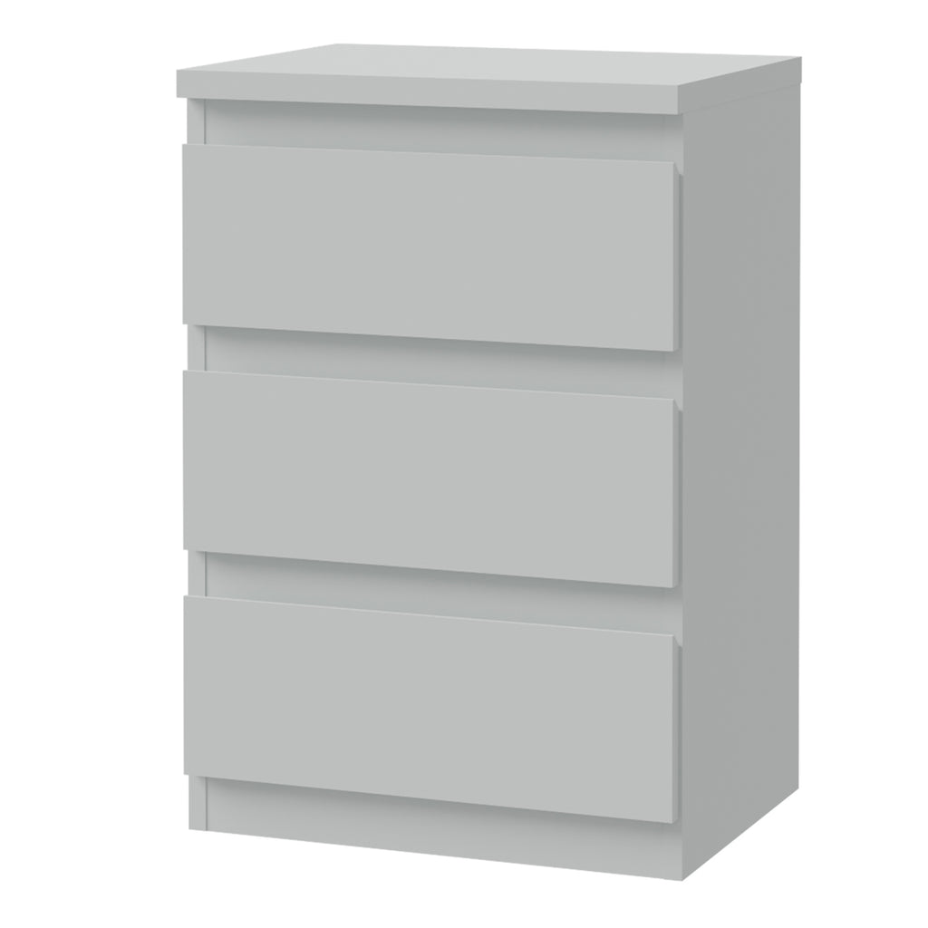 Edmore 3 Drawer Bedside Chest in Light Grey