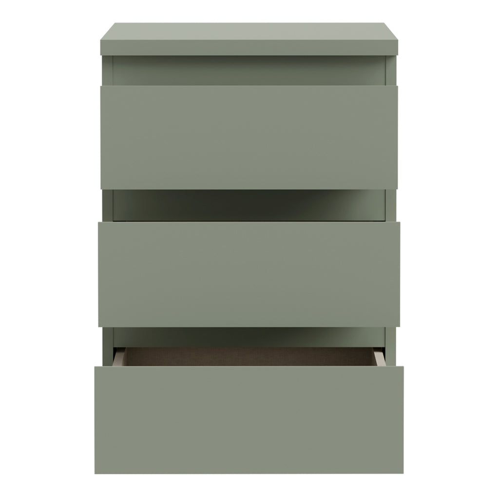 Edmore 3 Drawer Bedside Chest in Sage Green