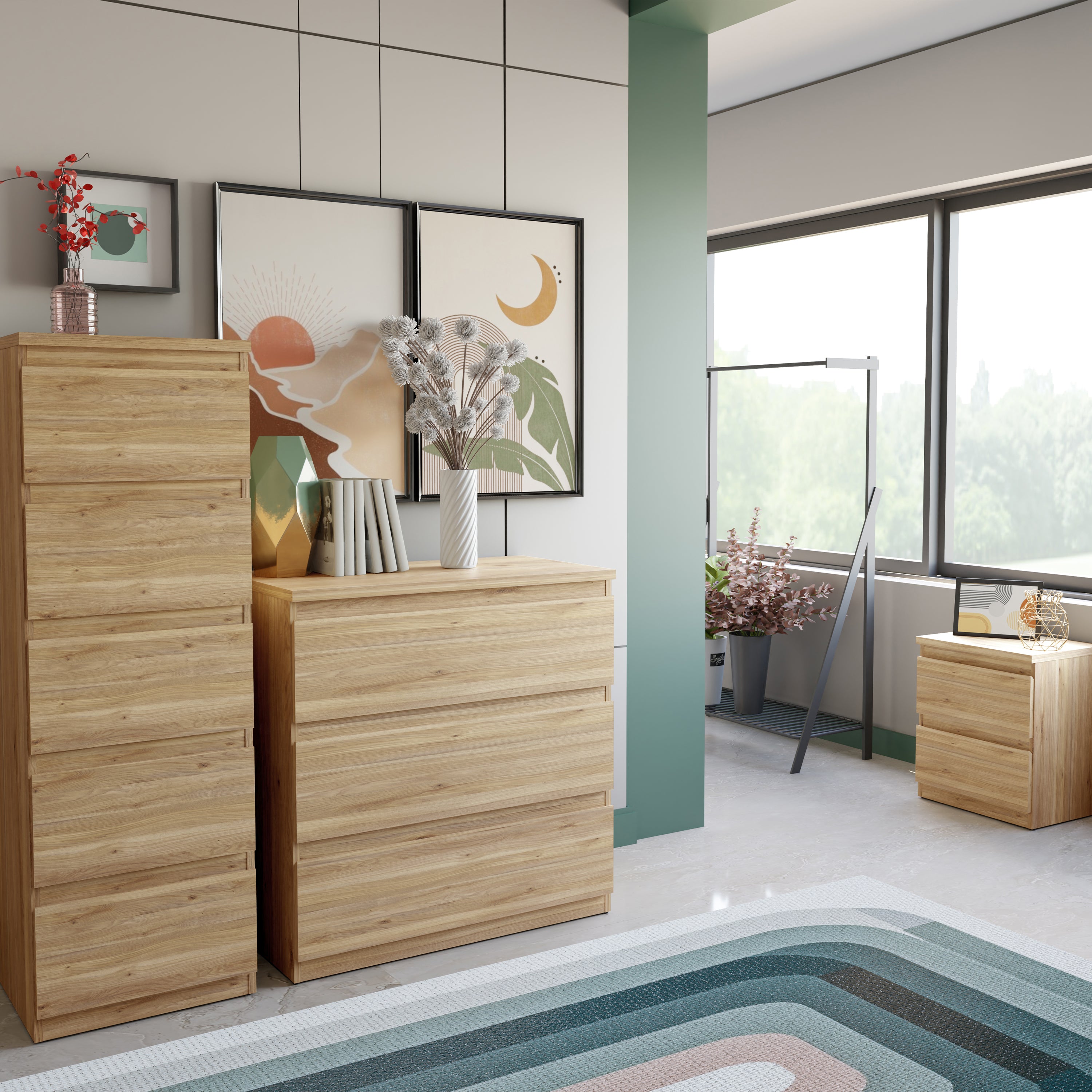 Edmore 3 Drawer Chest in Mauvella Oak