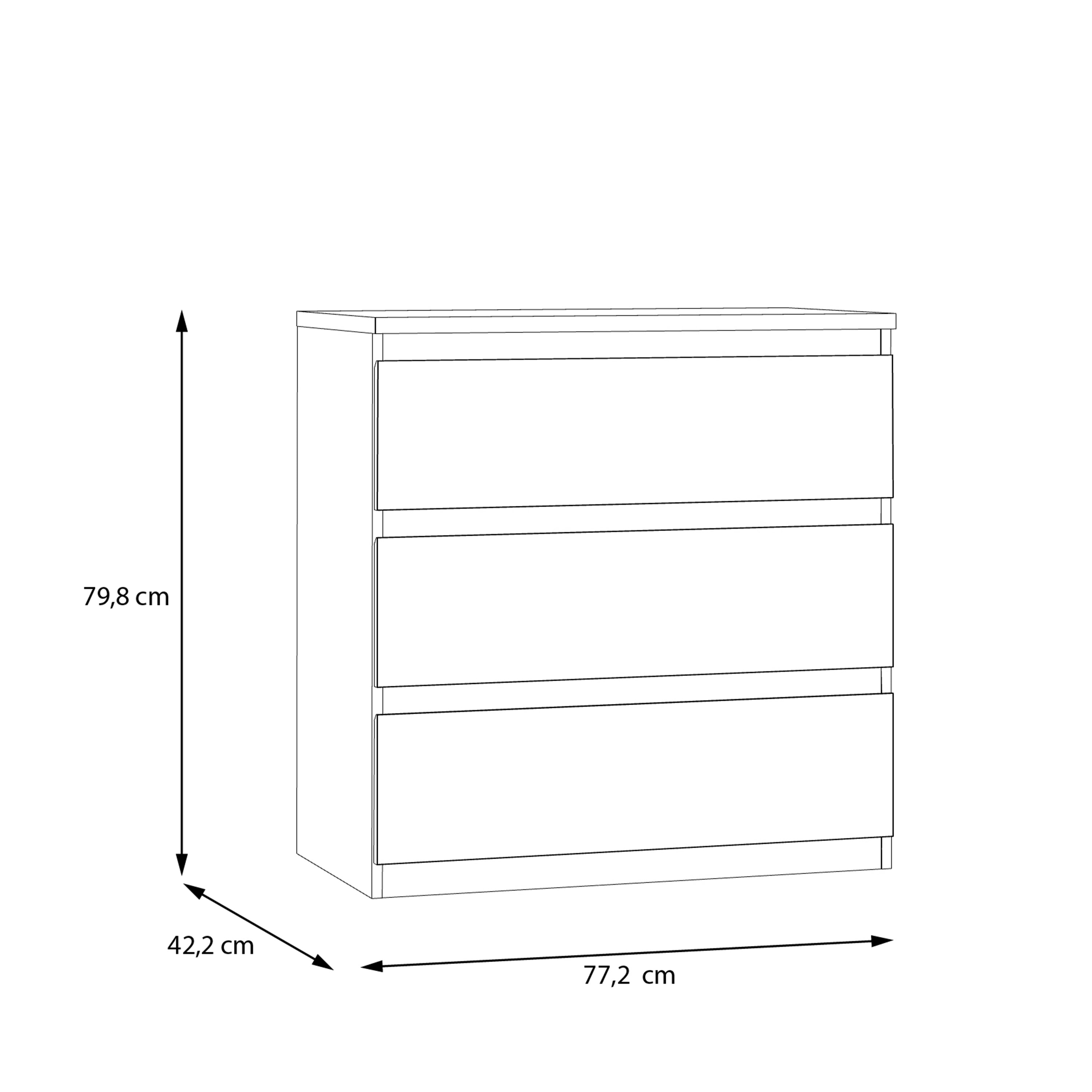 Edmore 3 Drawer Chest in Sage Green