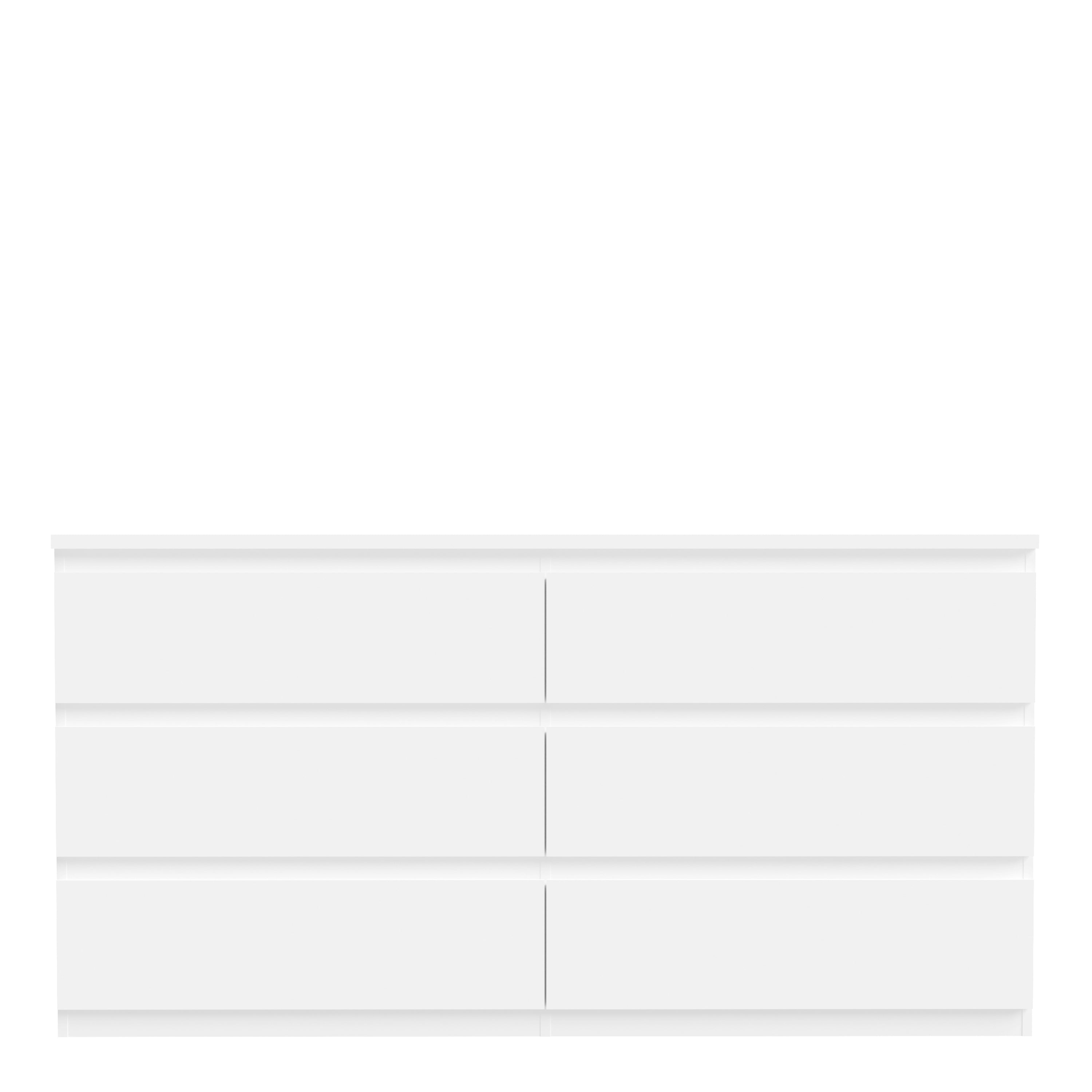 Edmore 6 Drawer Wide Chest in White