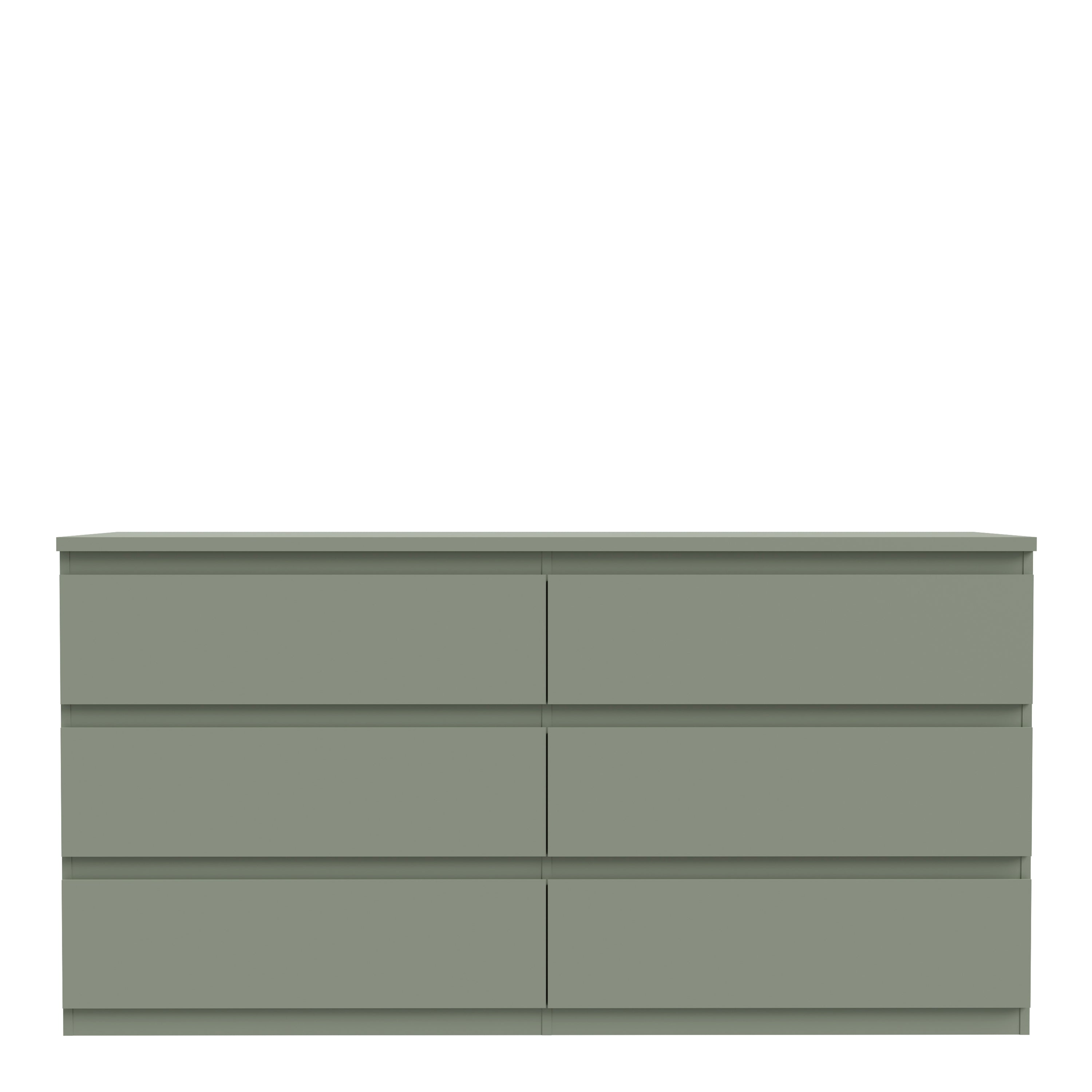 Edmore 6 Drawer Wide Chest in Sage Green