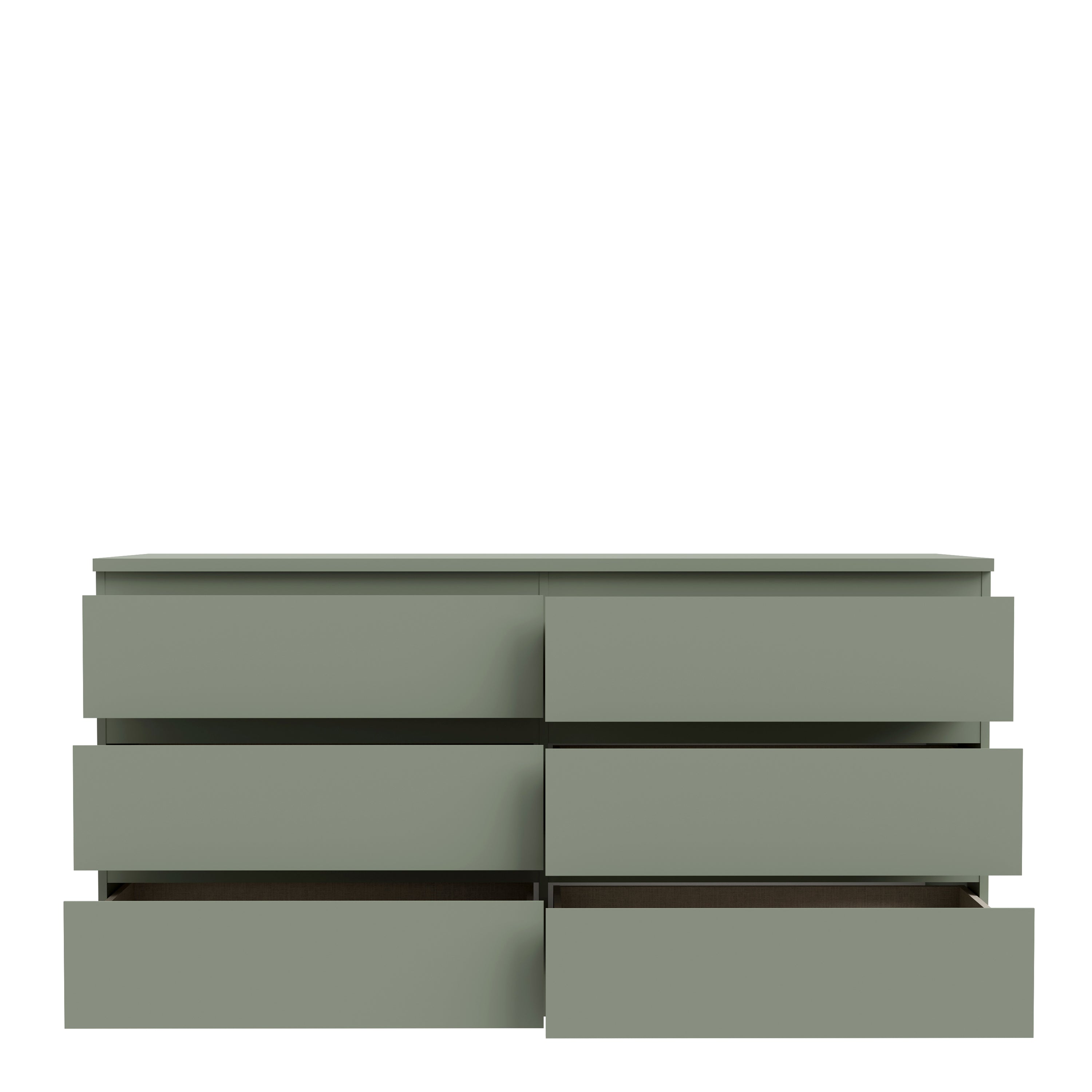 Edmore 6 Drawer Wide Chest in Sage Green