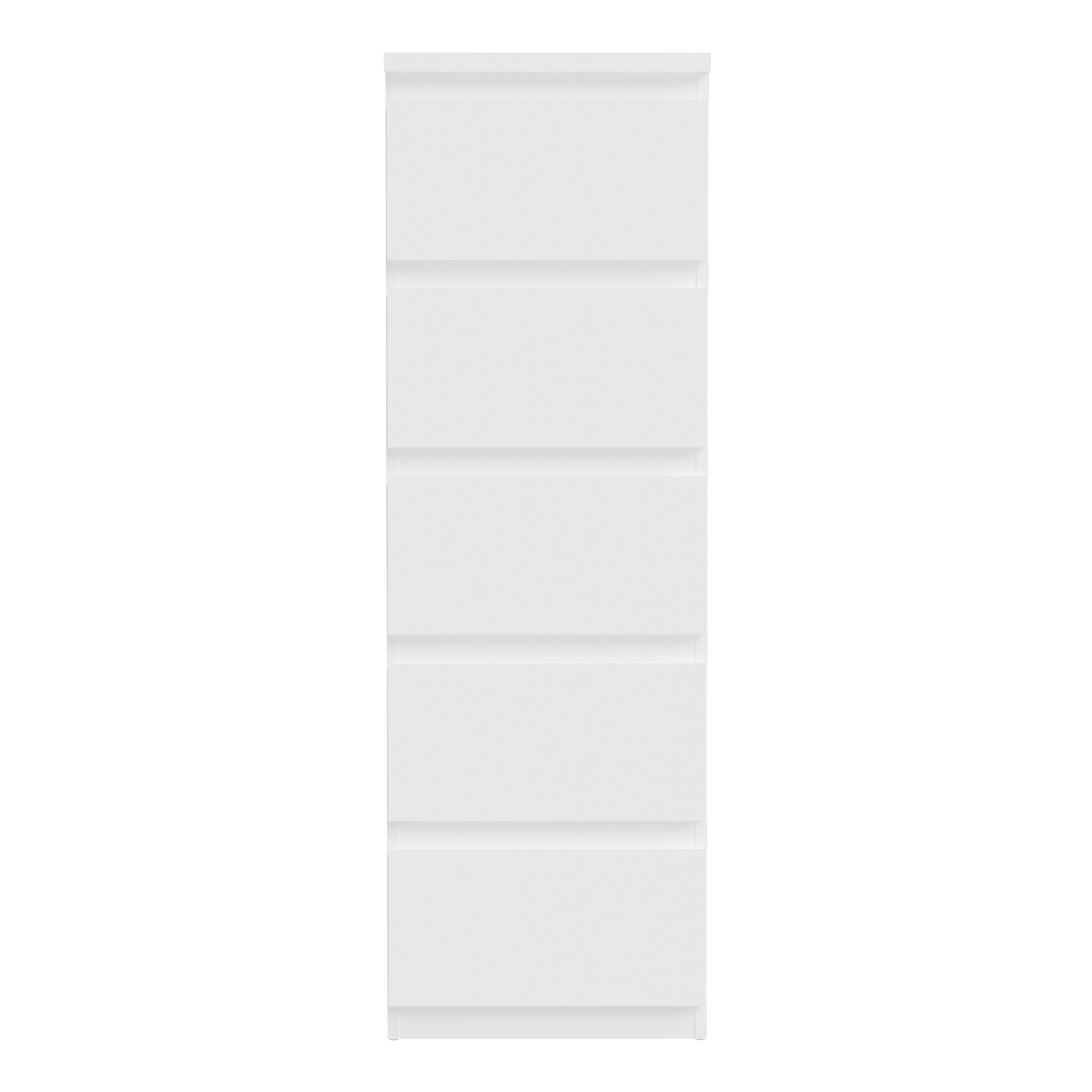 Edmore 5 Drawer Tall Narrow Chest in White