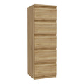 Edmore 5 Drawer Tall Narrow Chest in Mauvella Oak