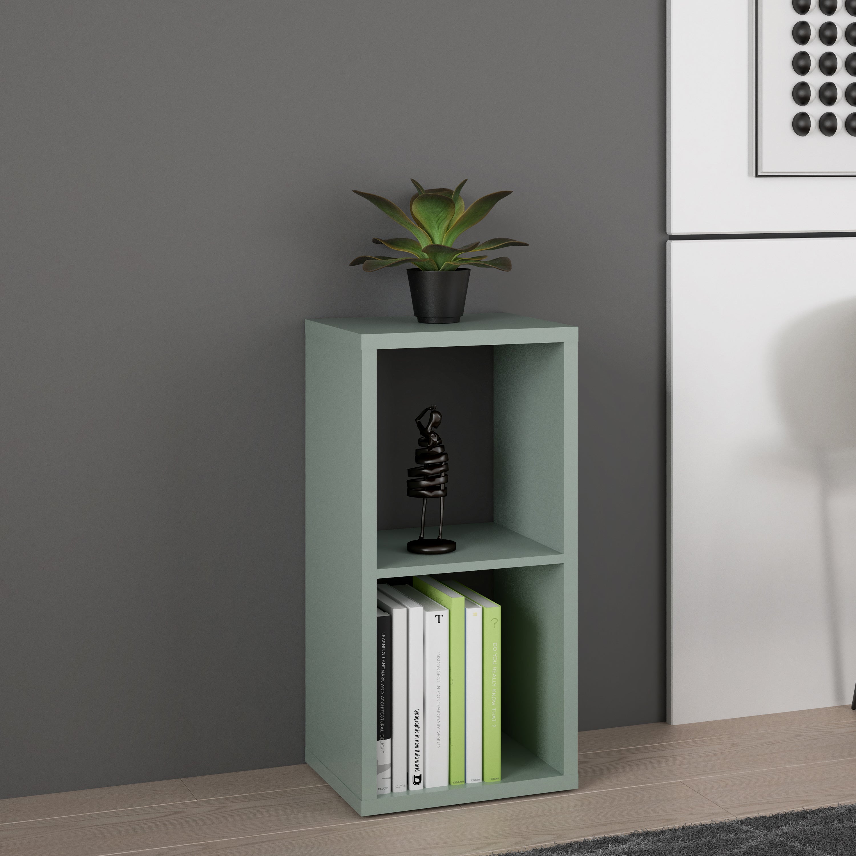 Mauro 1 Shelf Storage Unit in Sage Green