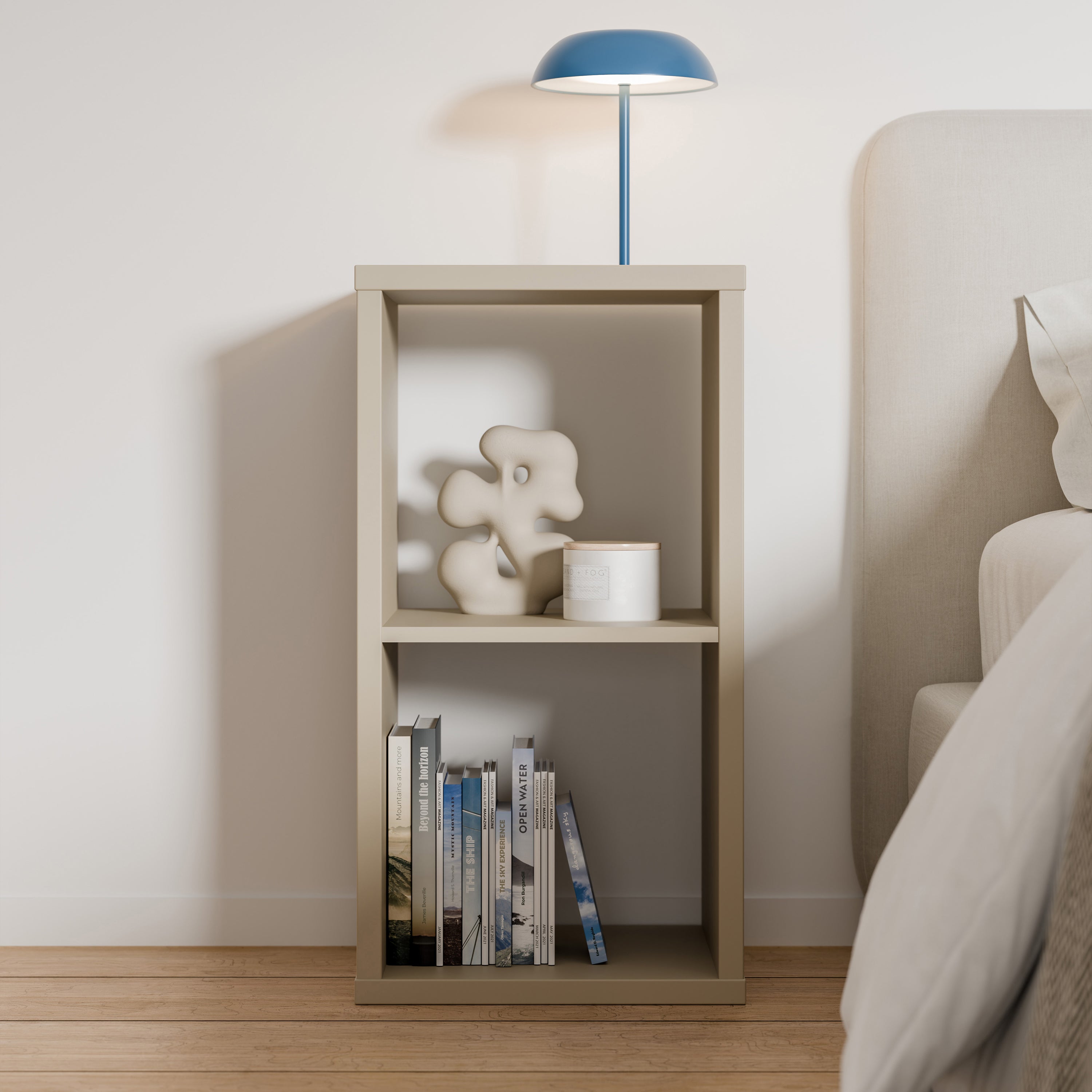Mauro 1 Shelf Storage Unit in Taupe