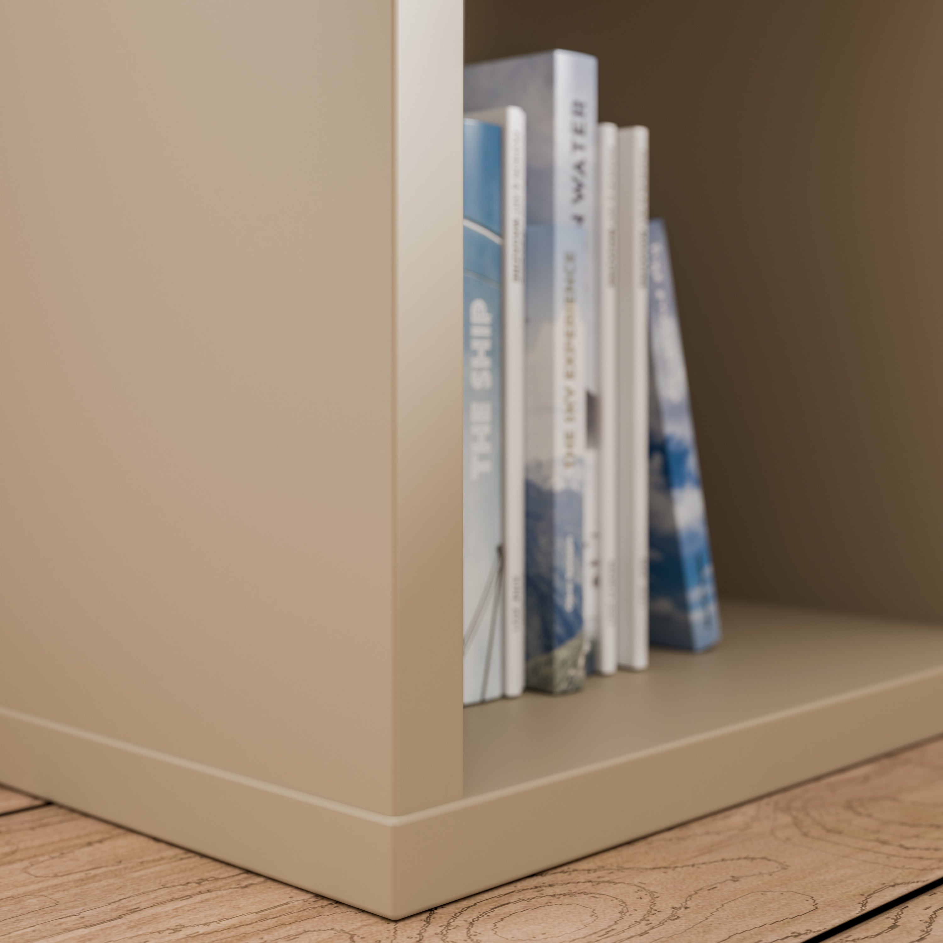 Mauro 1 Shelf Storage Unit in Taupe