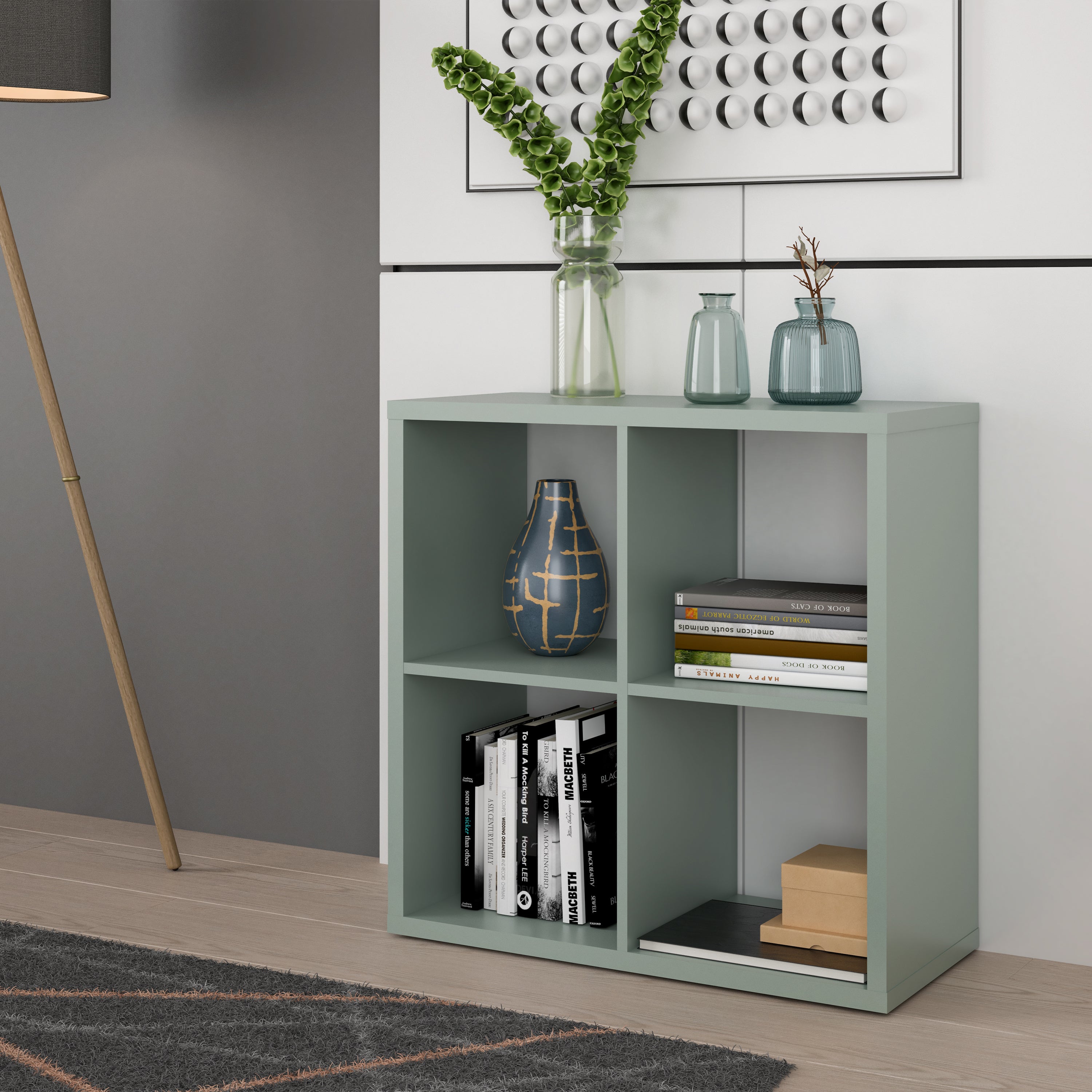 Mauro 2x2 Storage Unit in Sage Green