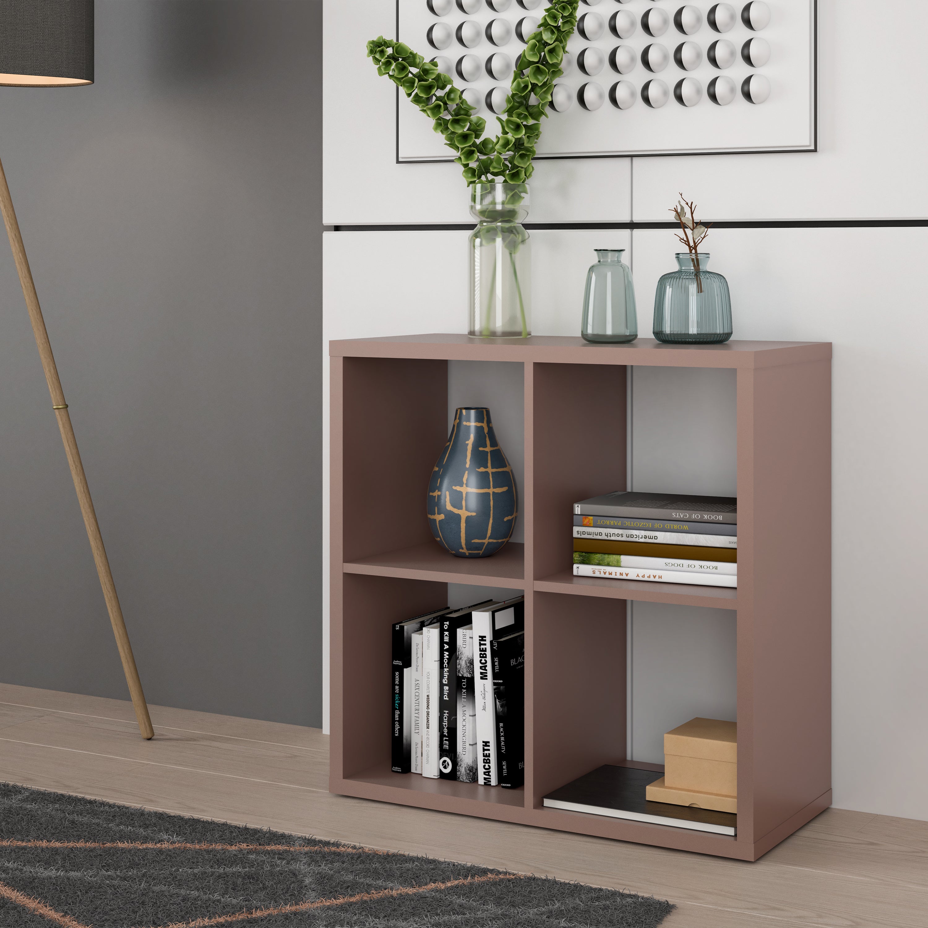 Mauro 2x2 Storage Unit in Terracotta