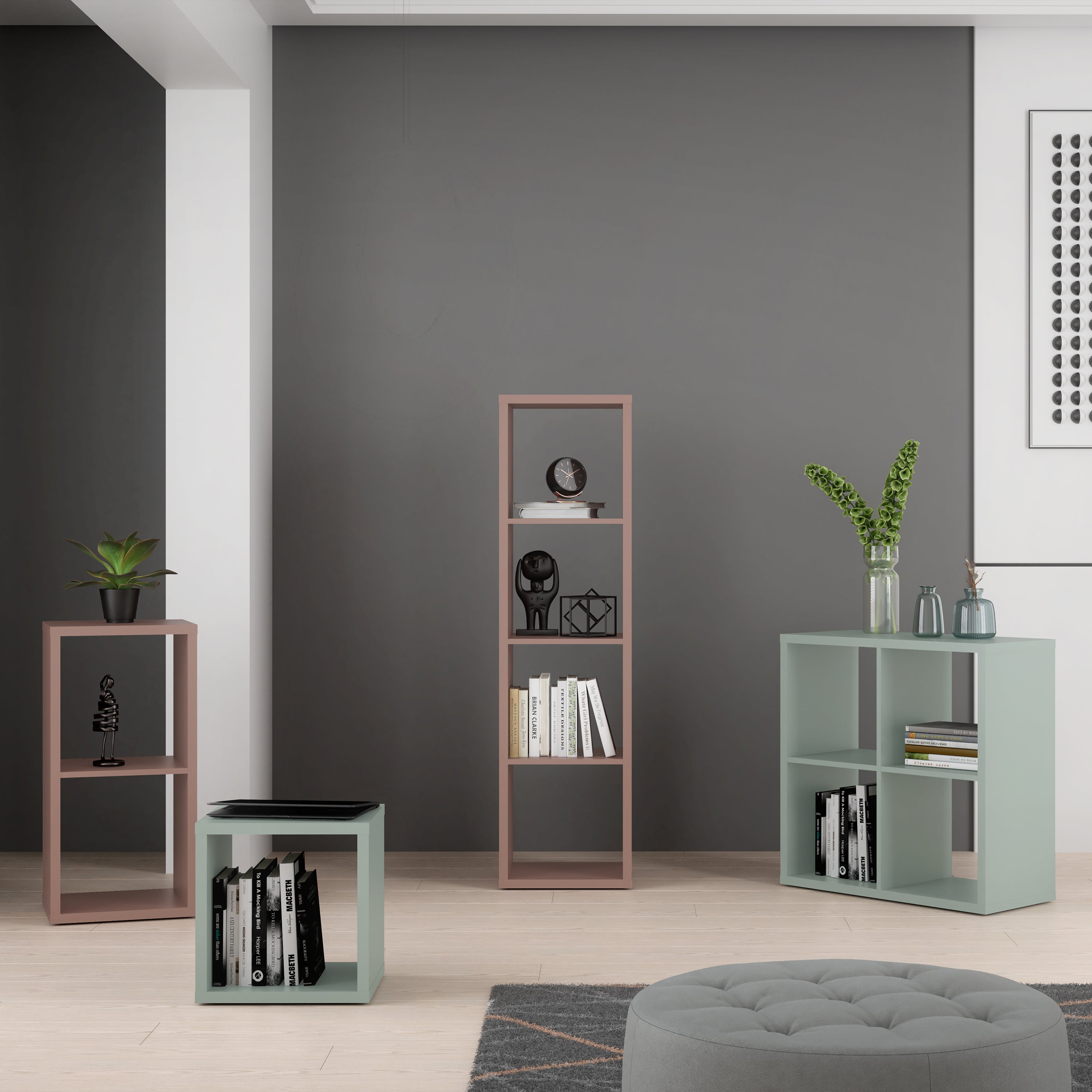 Mauro 2x2 Storage Unit in Terracotta