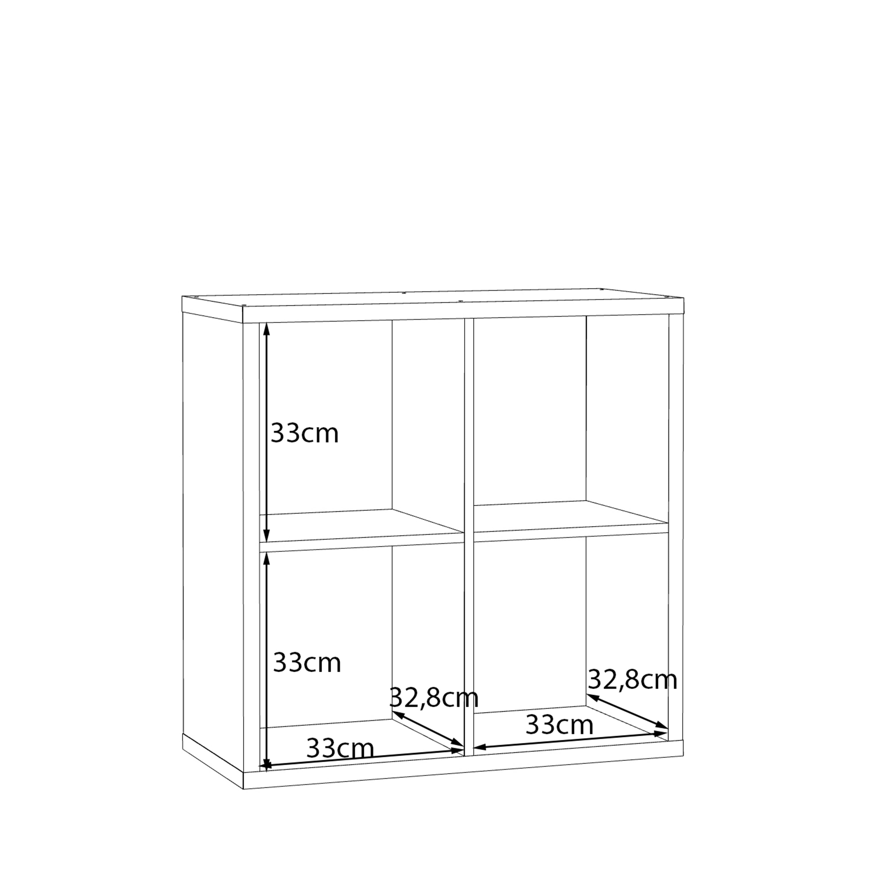 Mauro 2x2 Storage Unit in Taupe