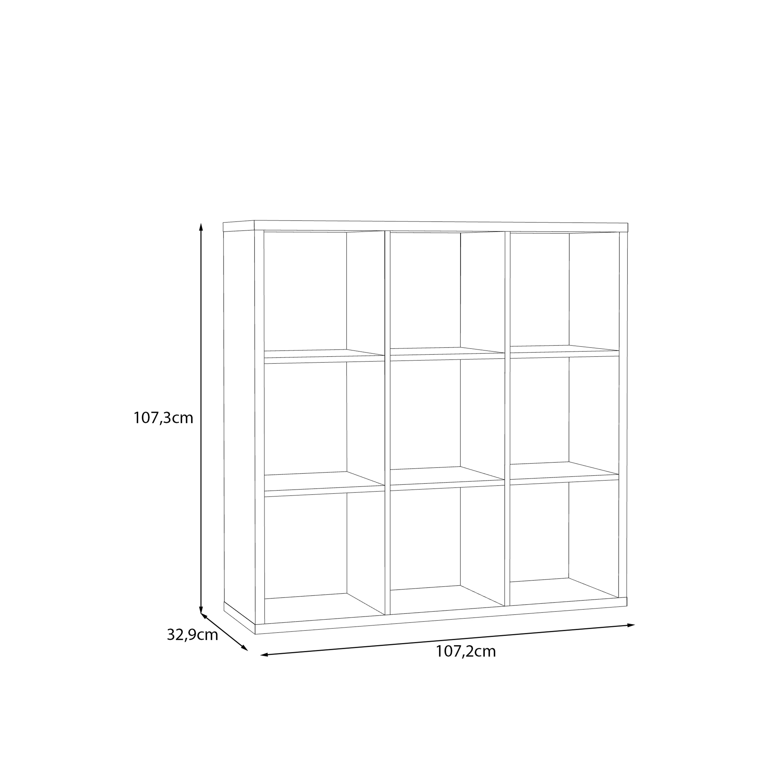 Mauro 3x3 Storage Unit in Elegancia Oak