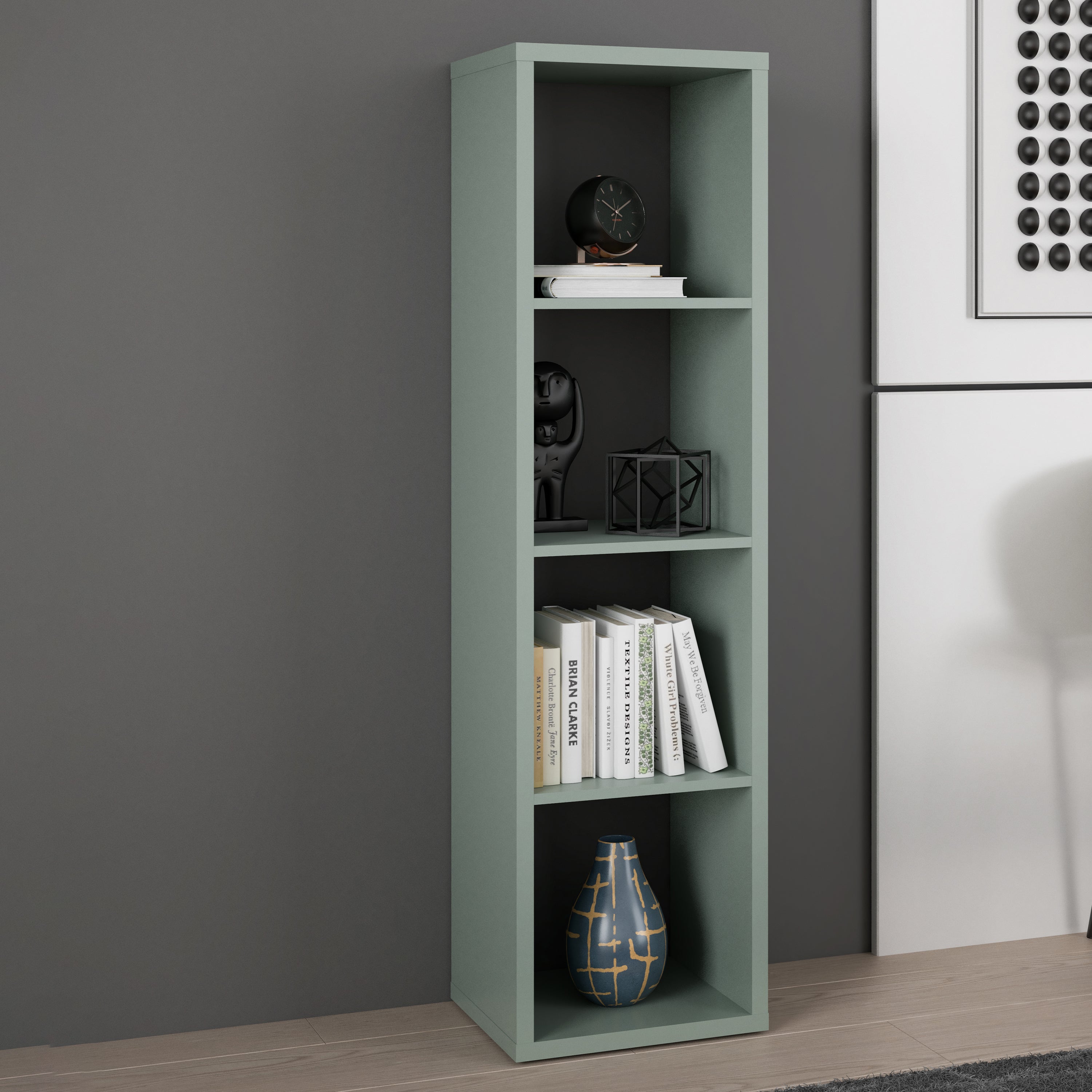 Mauro 3 Shelves Storage Unit in Sage Green