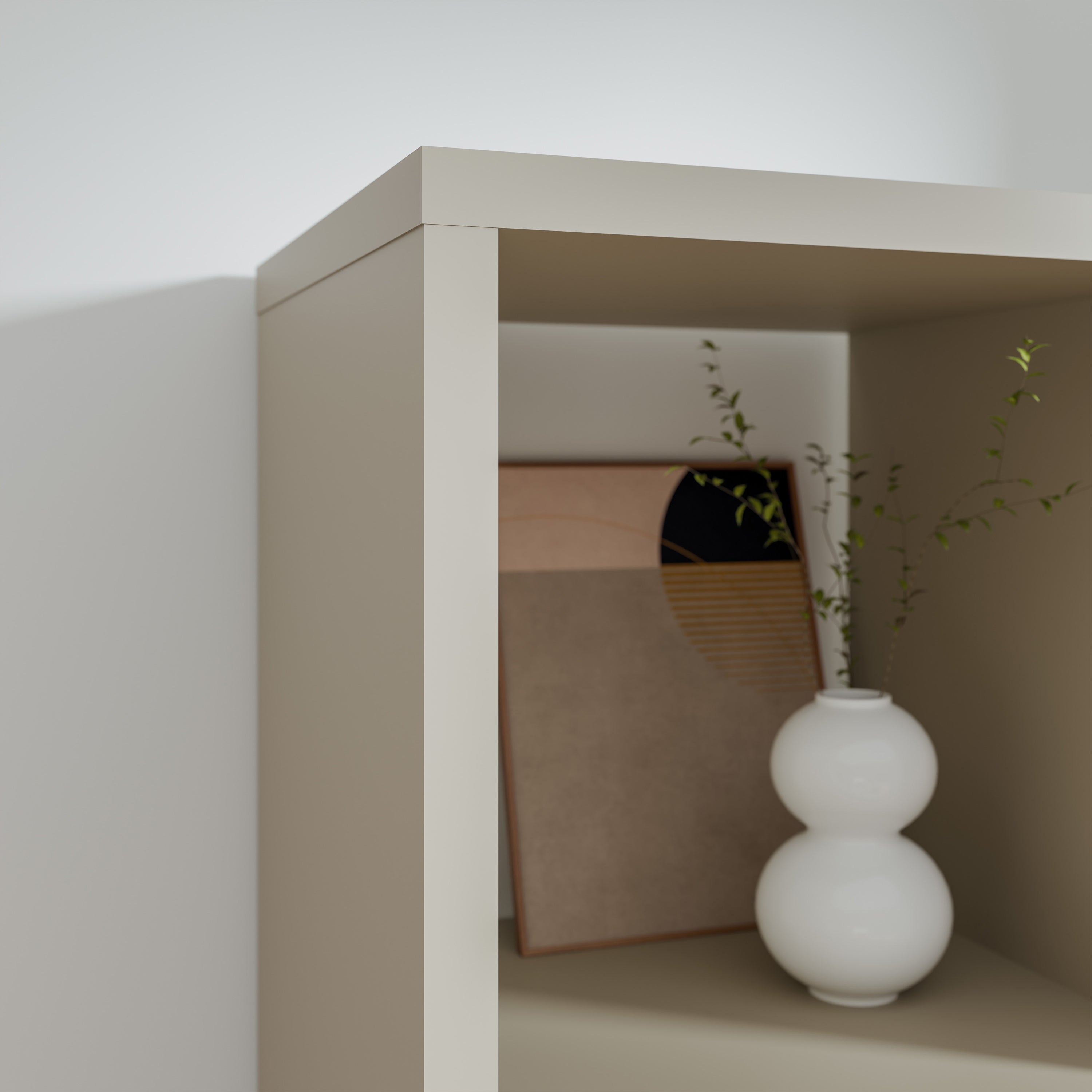 Mauro 3 Shelves Storage Unit in Taupe