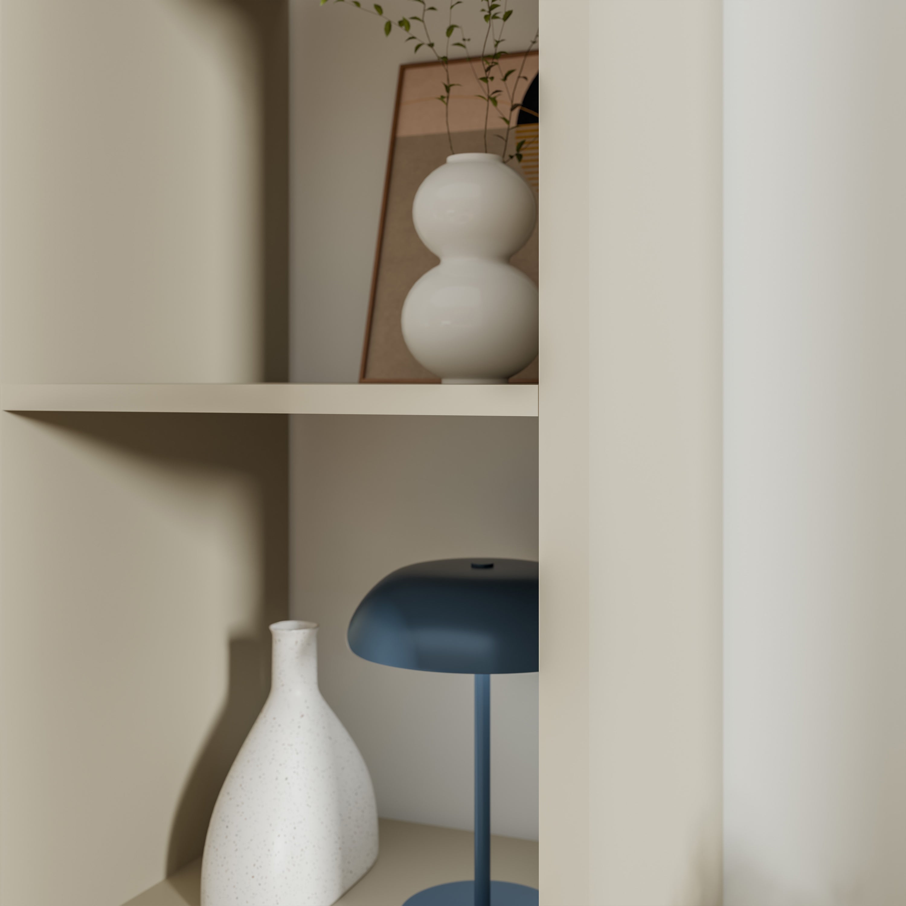 Mauro 3 Shelves Storage Unit in Taupe