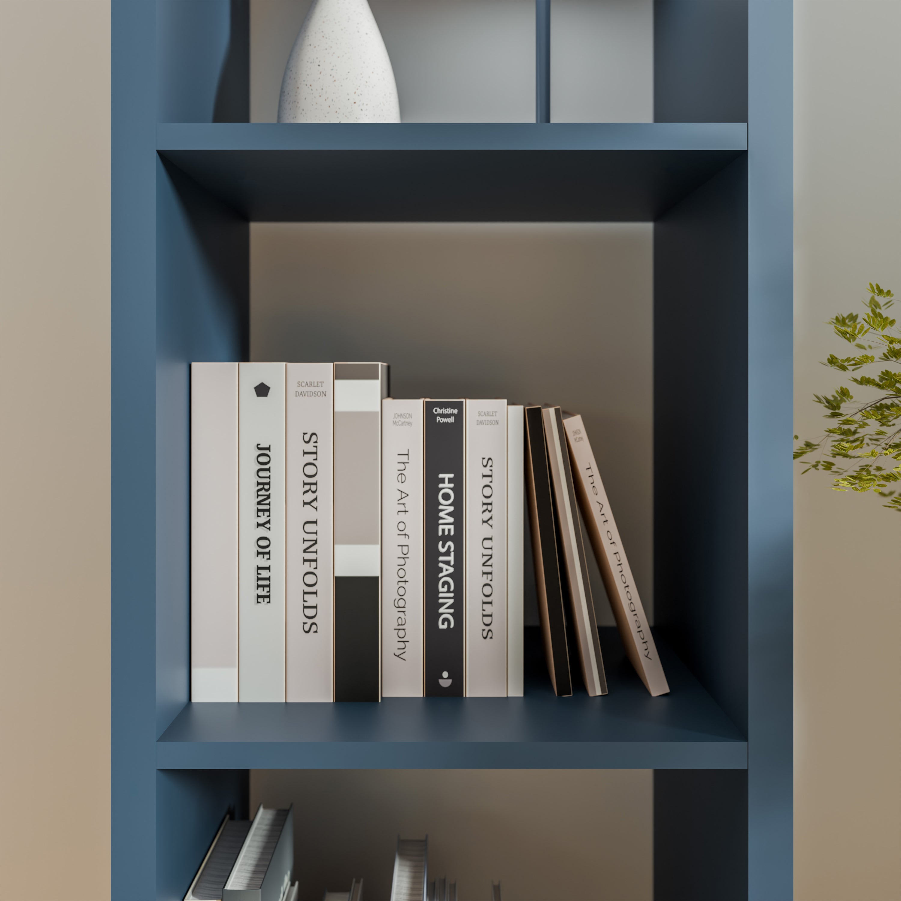 Mauro 3 Shelves Storage Unit in Blue