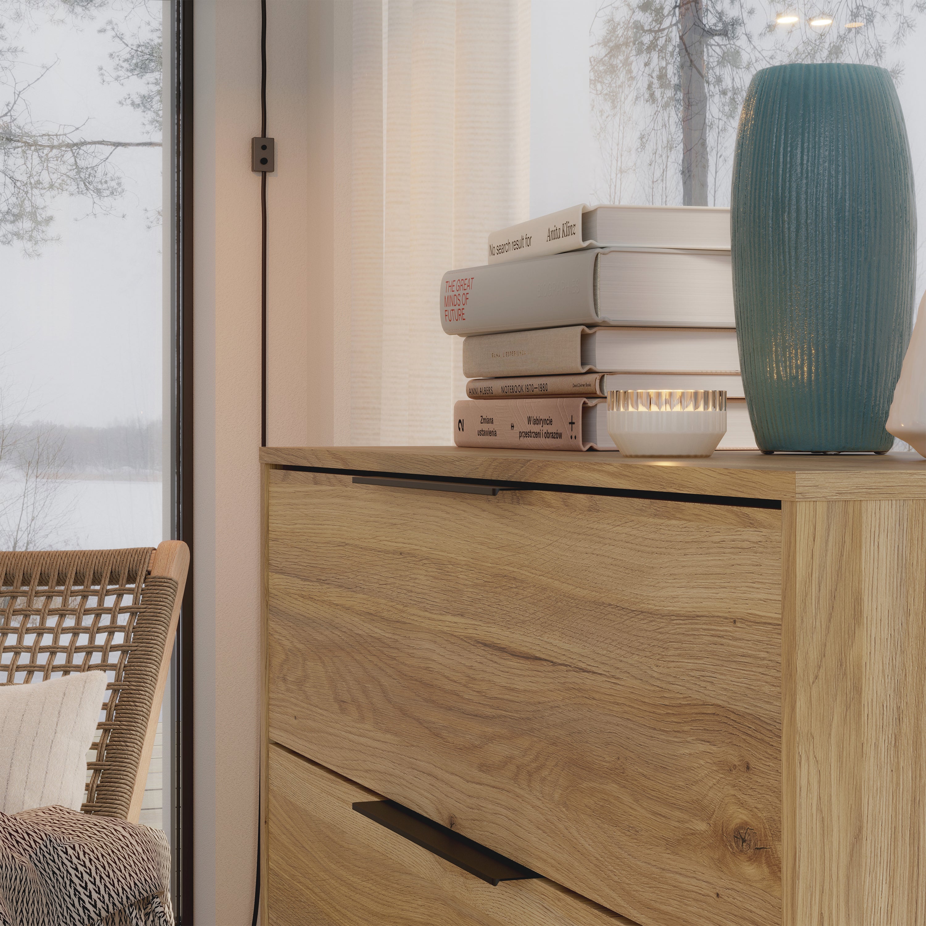 Orkney 3 Drawer Chest in Mauvella Oak