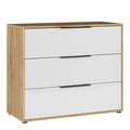 Orkney 3 Drawer Chest in Mauvella Oak and White Gloss