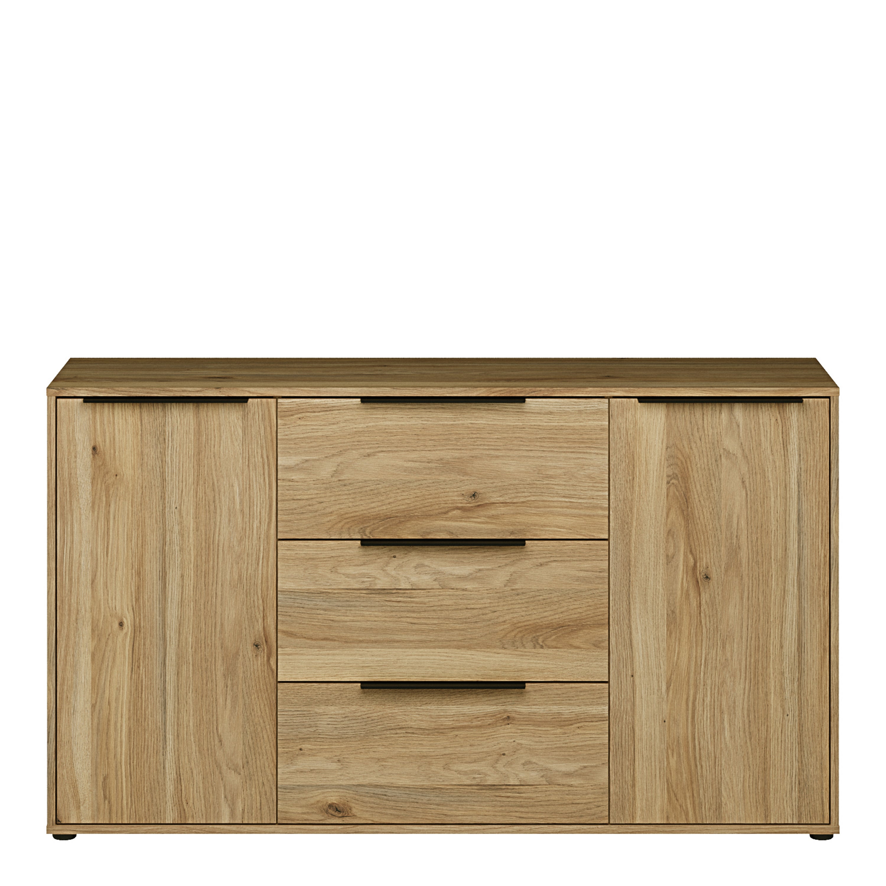 Orkney 3 Drawer Sidebaord with 2 Doors in Mauvella Oak