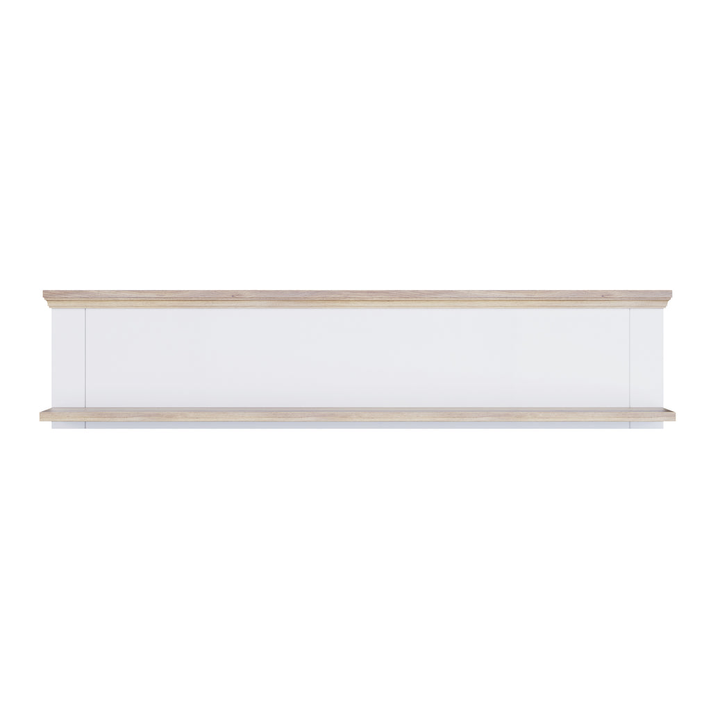 Pontypool Wall Shelf in White and Riva Oak