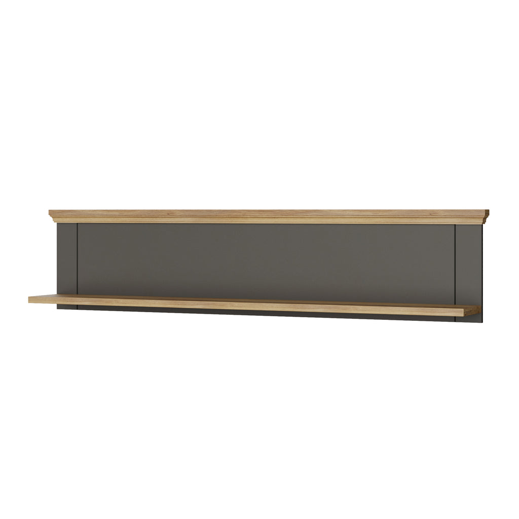 Pontypool Wall Shelf in Grey and Mauvella Oak