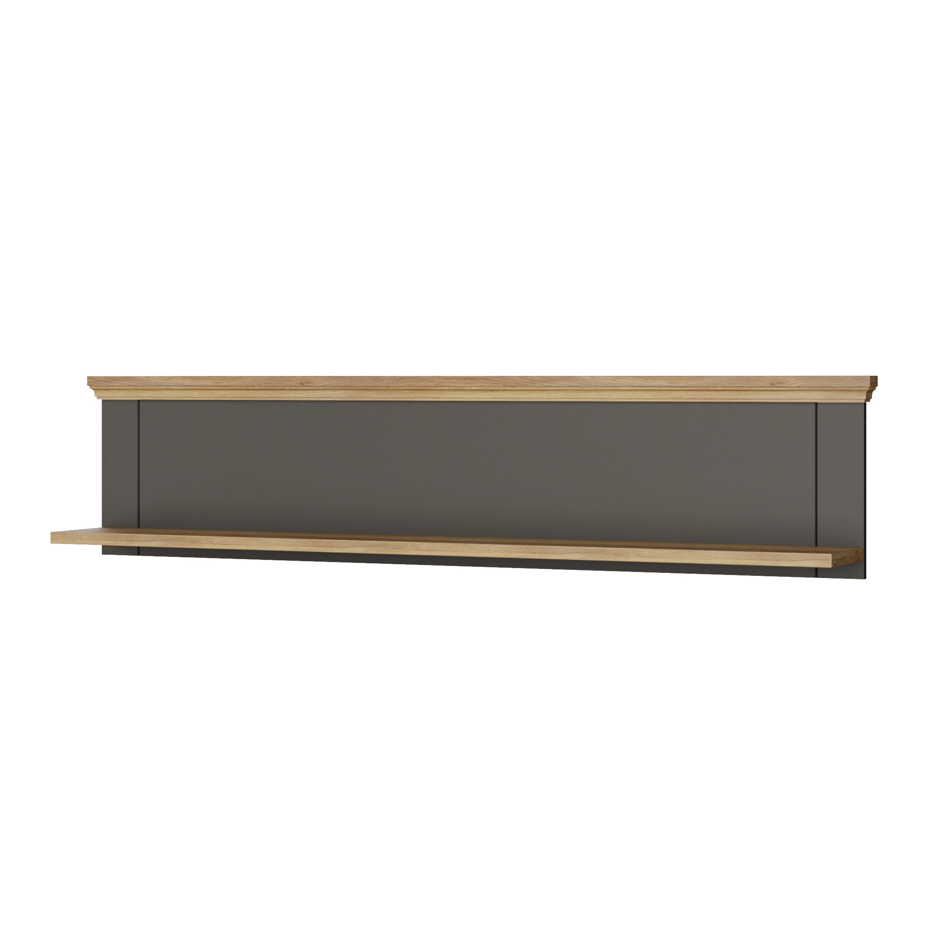 Pontypool Wall Shelf in Grey and Mauvella Oak
