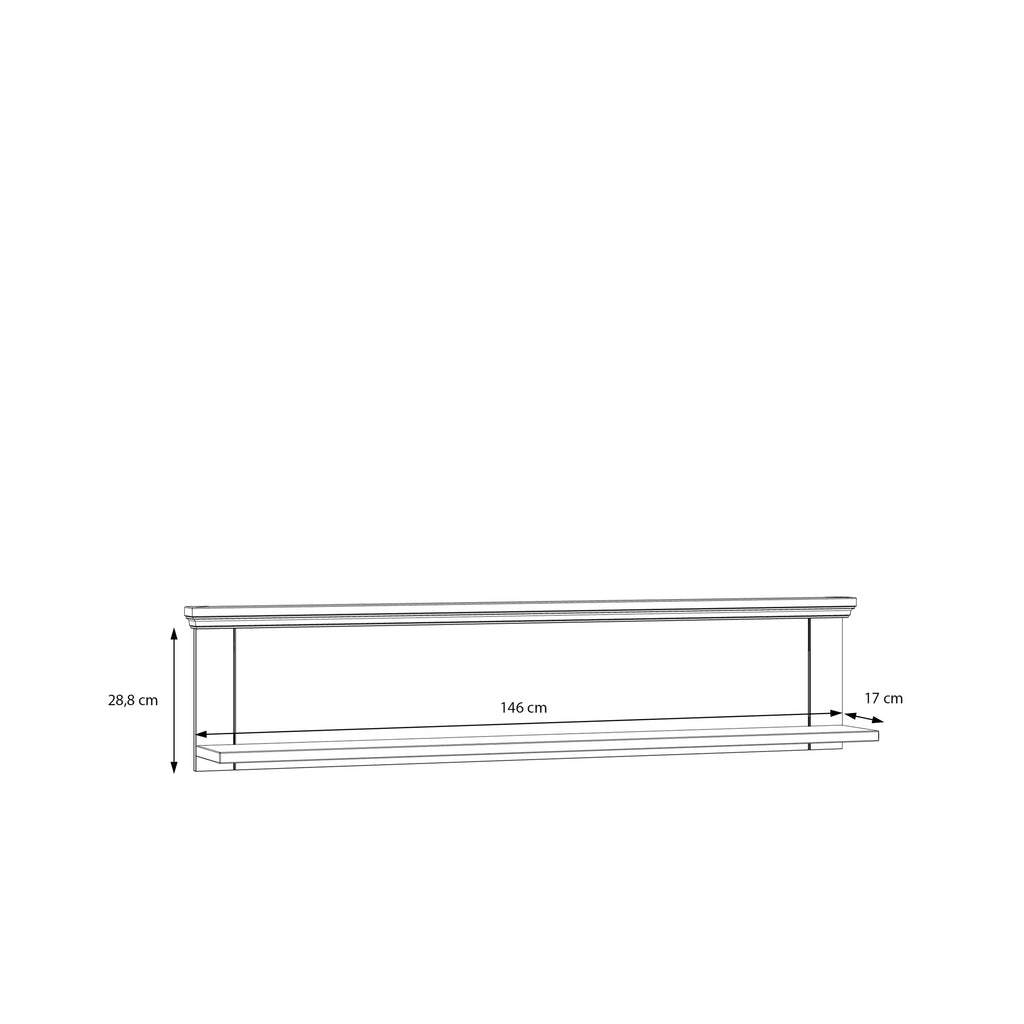 Pontypool Wall Shelf in Grey and Mauvella Oak