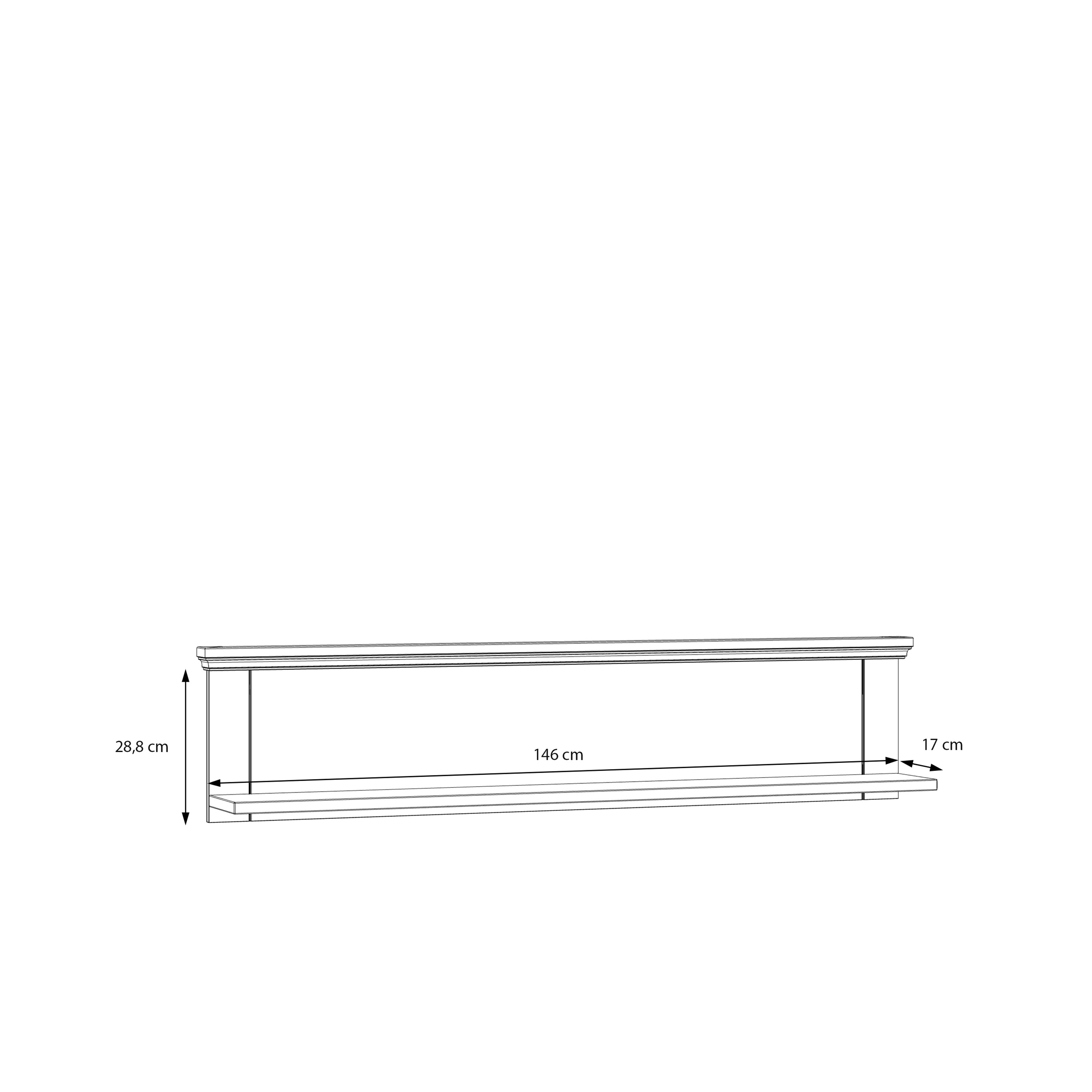 Pontypool Wall Shelf in Grey and Mauvella Oak