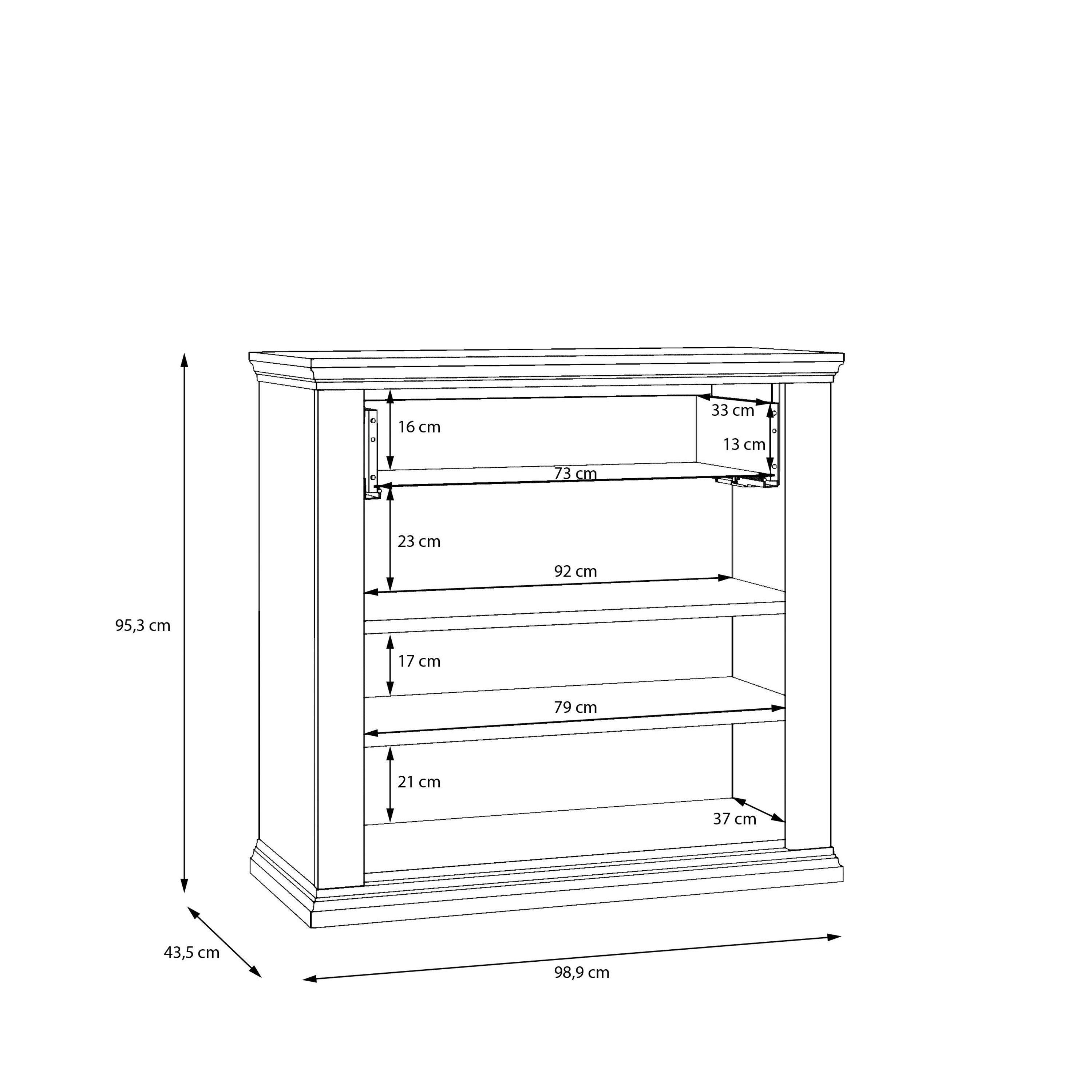 Pontypool 2 Door 1 Drawer Small Sideboard in Wolfram Grey and Mauvella Oak
